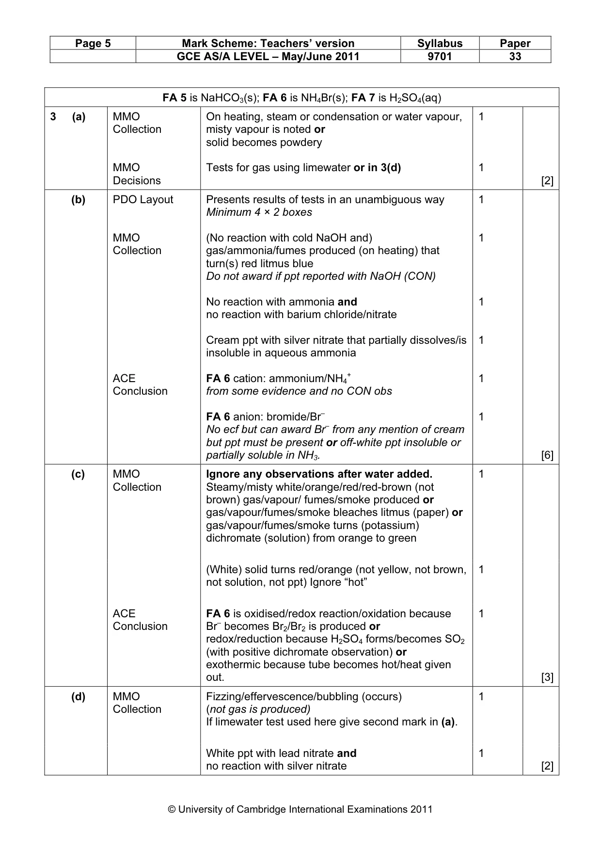 Mark scheme, page 5 of 6