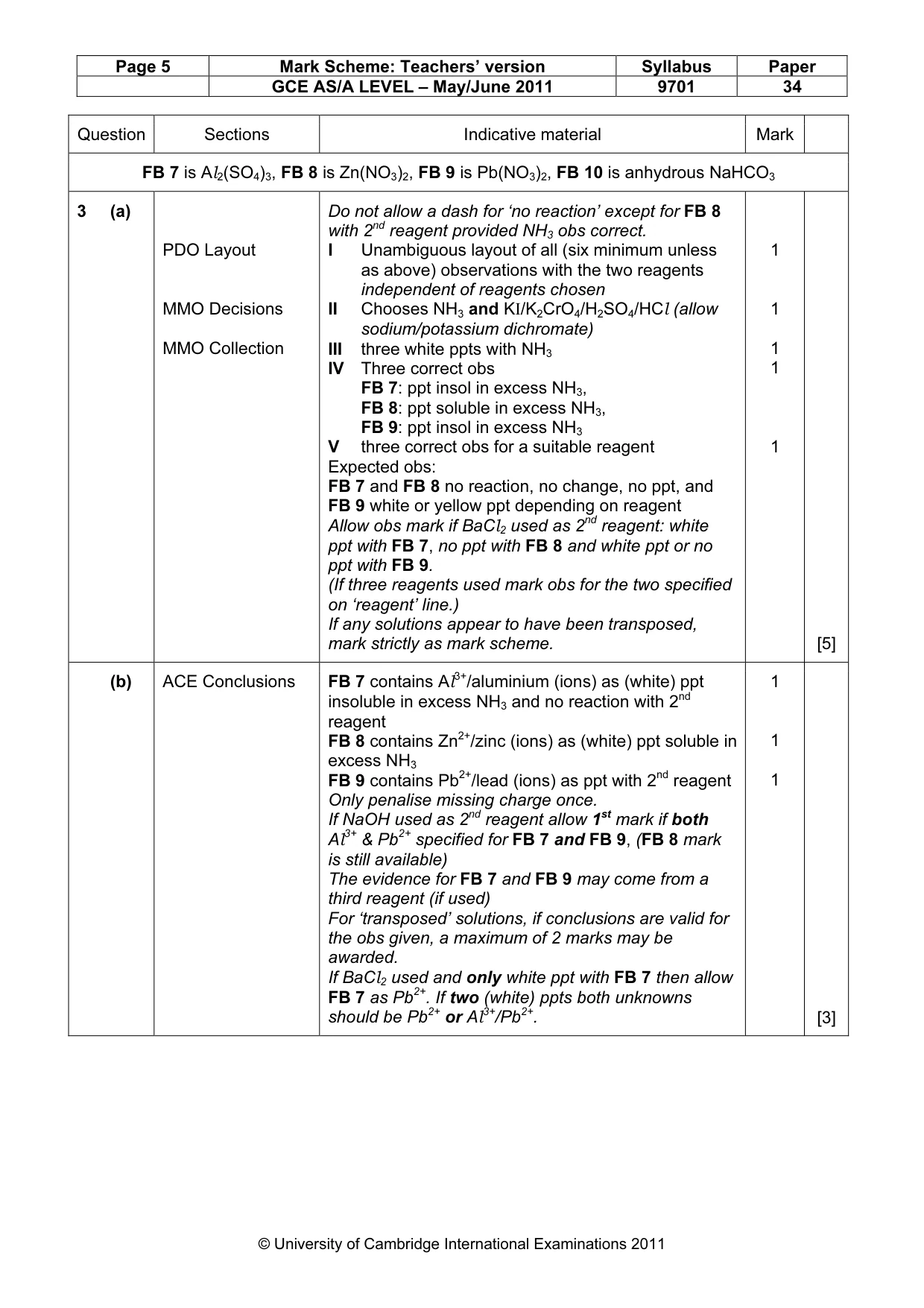 Mark scheme, page 5 of 6