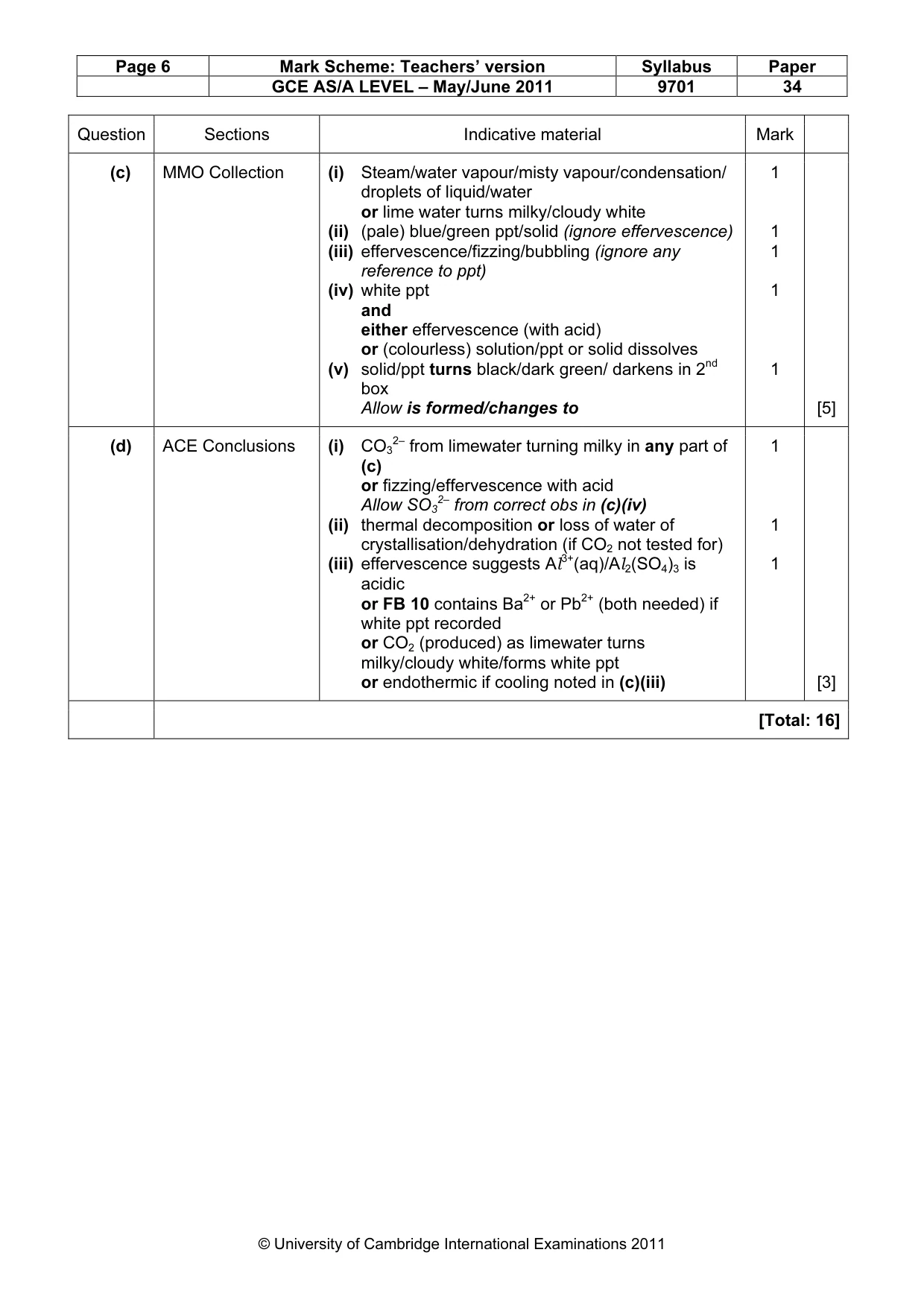 Mark scheme, page 6 of 6
