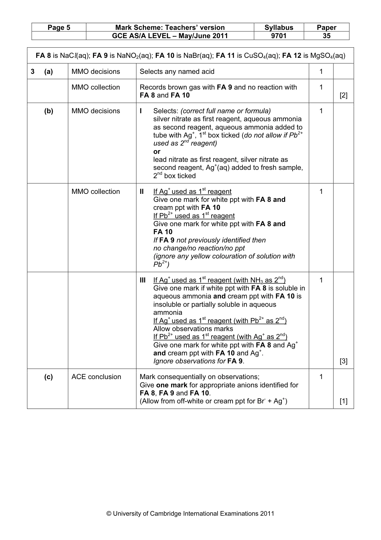 Mark scheme, page 5 of 6
