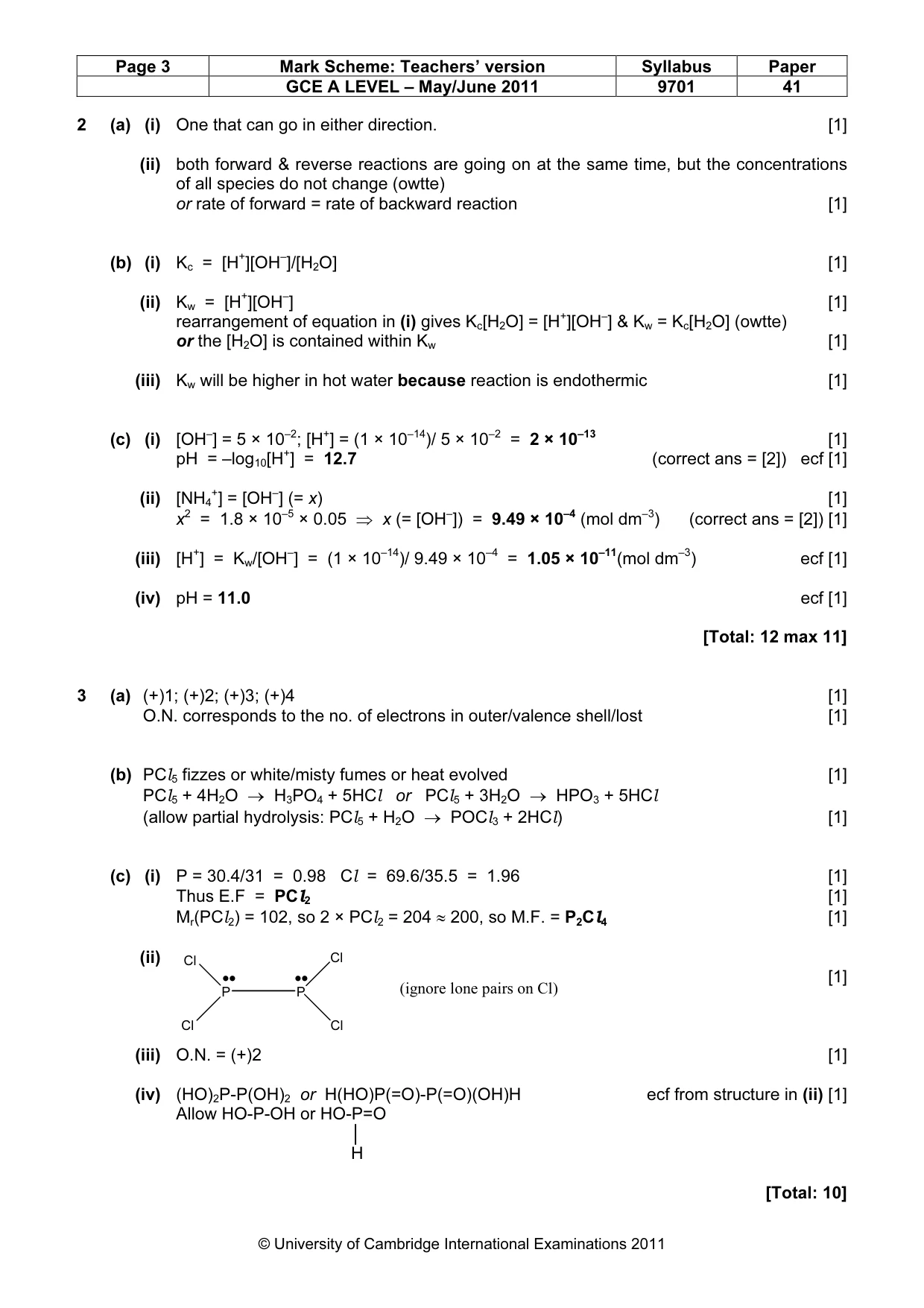 Mark scheme, page 3 of 9