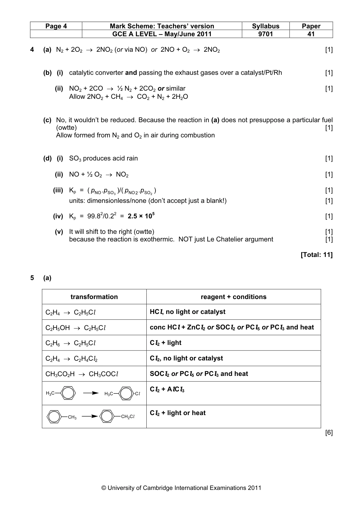 Mark scheme, page 4 of 9