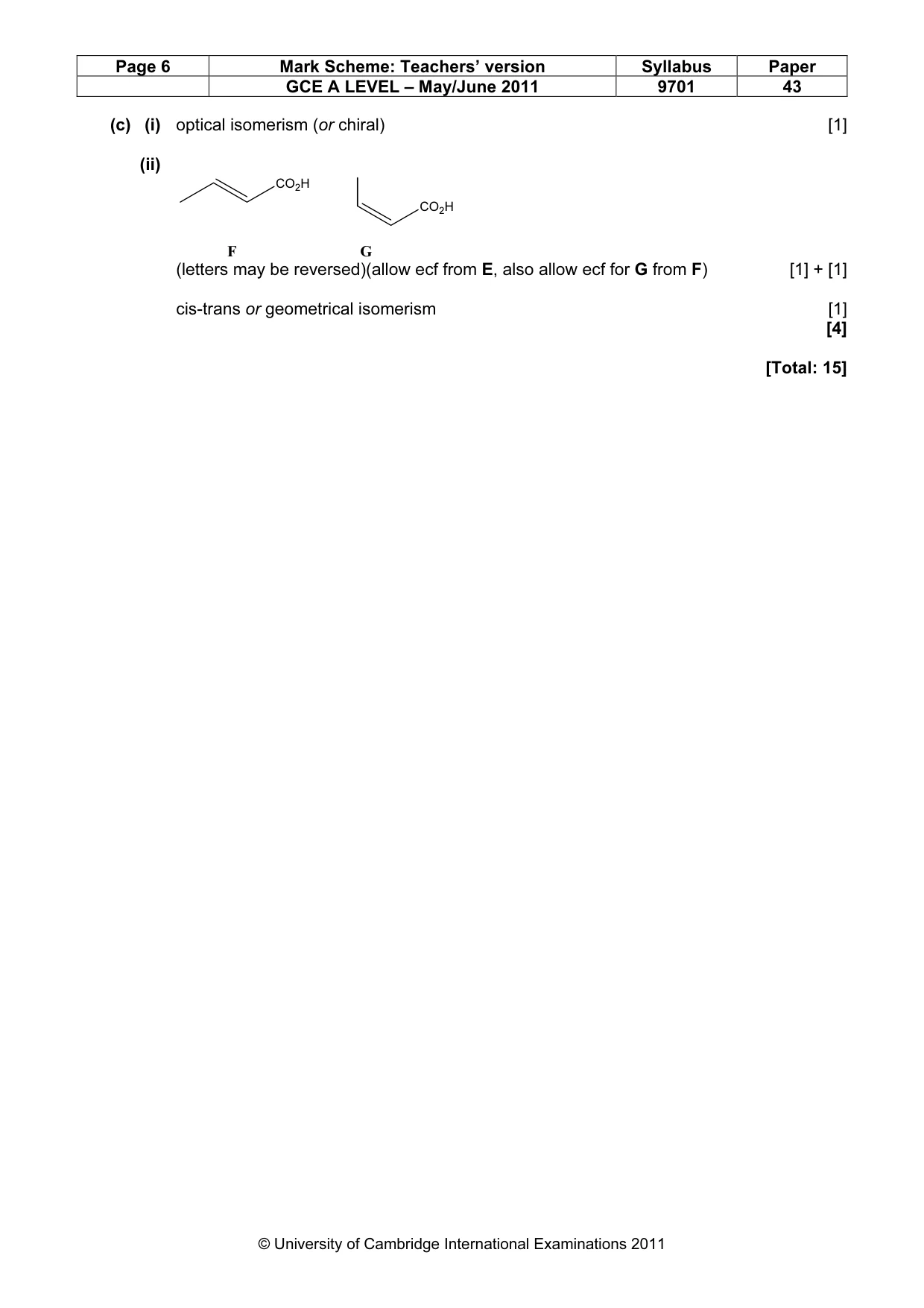 Mark scheme, page 6 of 10