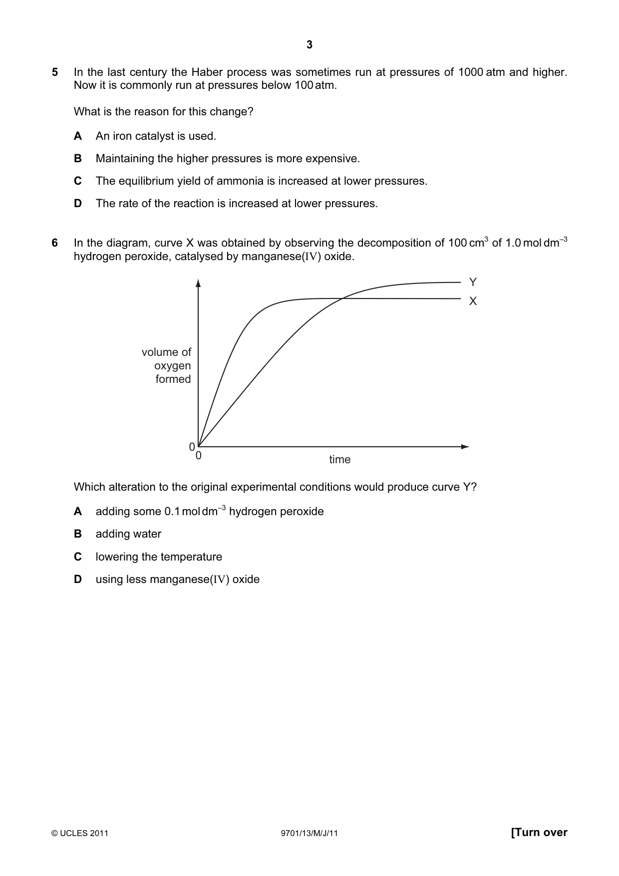 Cambridge A Level Chemistry 9701 2011 May/June Paper 1 · Variant 3 question paper, page 3 of 16