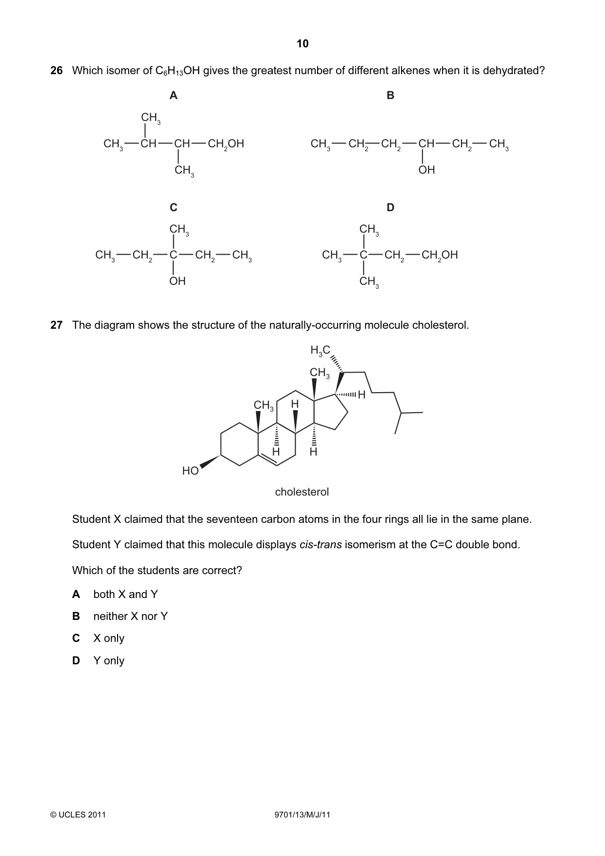 Cambridge A Level Chemistry 9701 2011 May/June Paper 1 · Variant 3 question paper, page 10 of 16