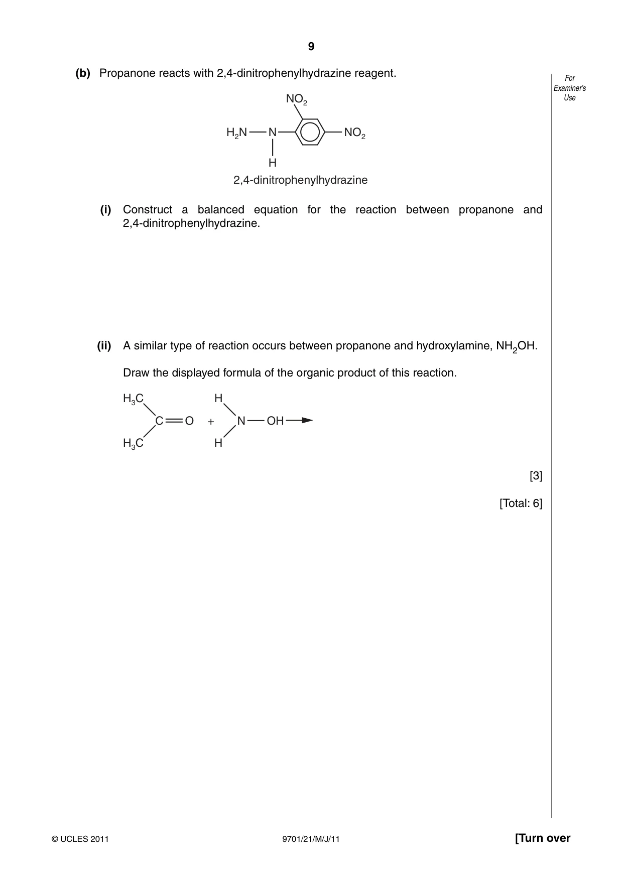 Cambridge A Level Chemistry 9701 2011 May/June Paper 2 · Variant 1 question paper, page 9 of 12