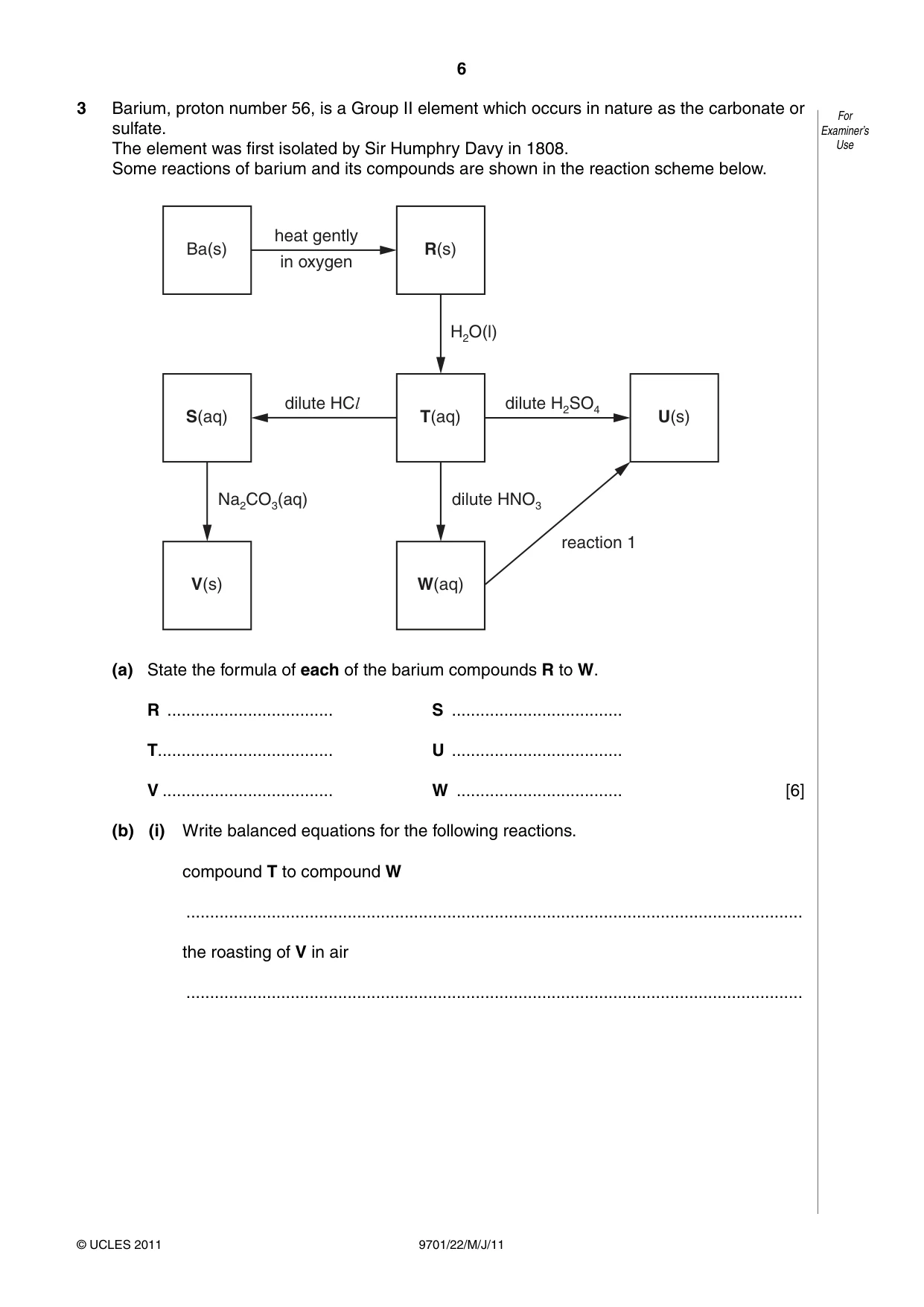Cambridge A Level Chemistry 9701 2011 May/June Paper 2 · Variant 2 question paper, page 6 of 12