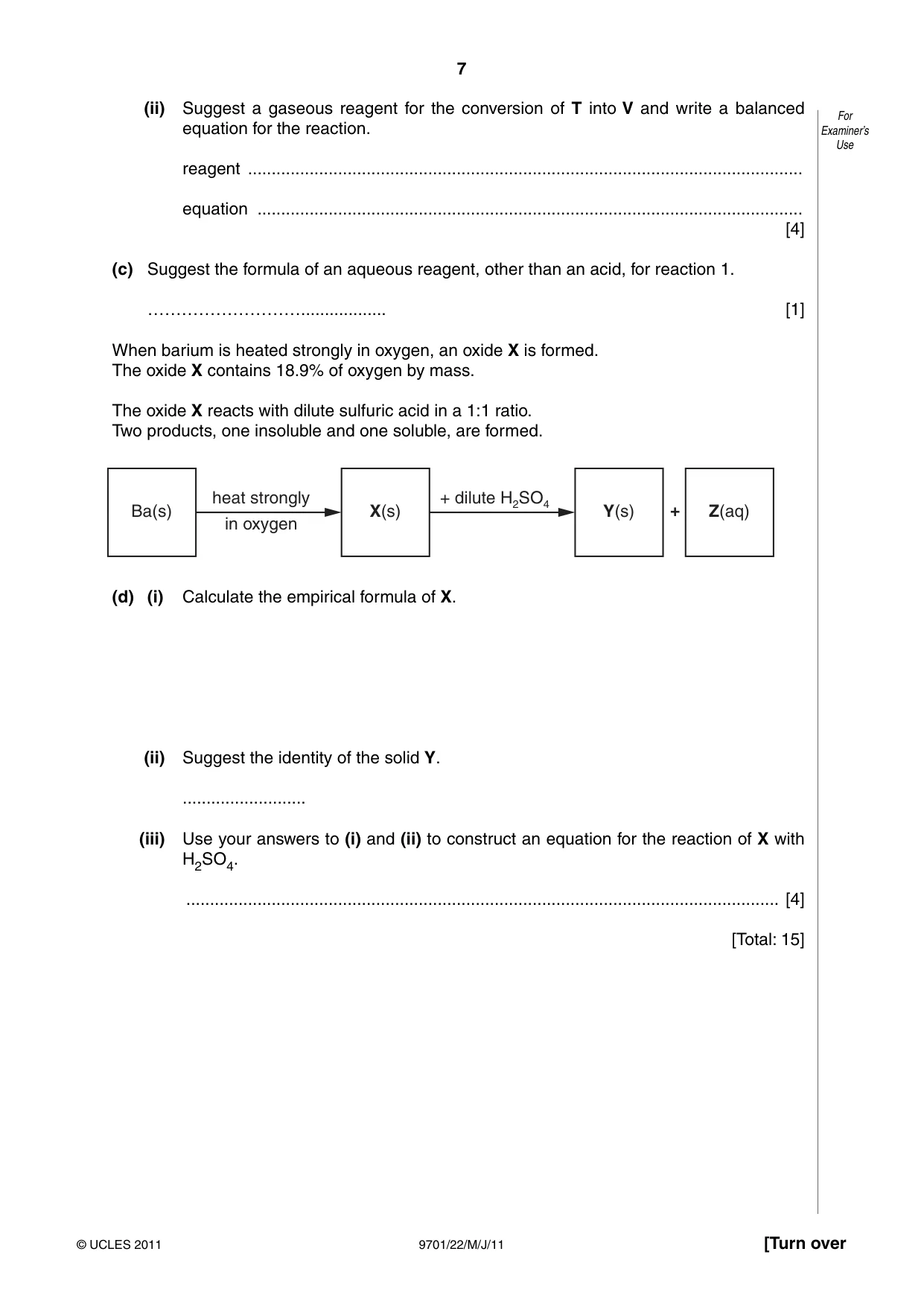 Cambridge A Level Chemistry 9701 2011 May/June Paper 2 · Variant 2 question paper, page 7 of 12