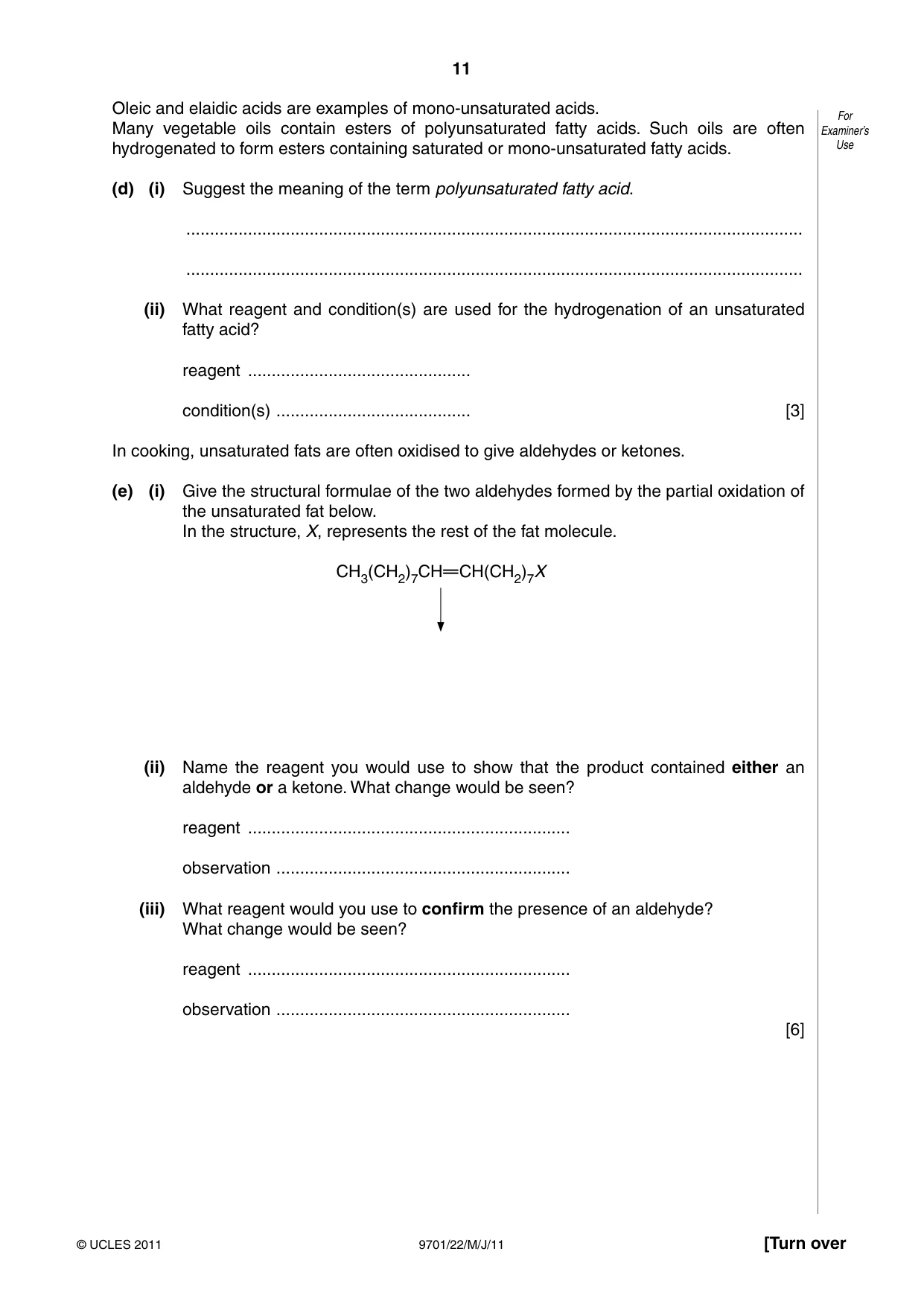 Cambridge A Level Chemistry 9701 2011 May/June Paper 2 · Variant 2 question paper, page 11 of 12