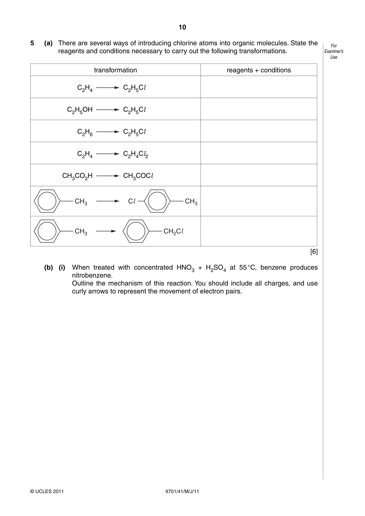 Cambridge A Level Chemistry 9701 2011 May/June Paper 4 · Variant 1 question paper, page 10 of 20