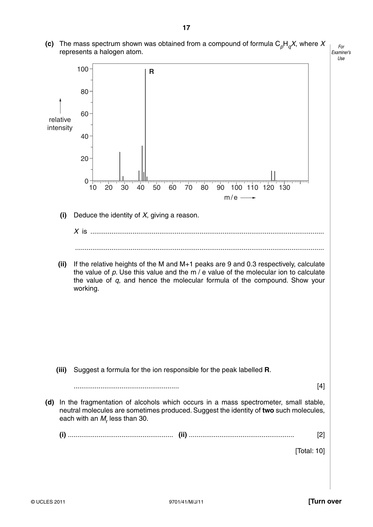 Cambridge A Level Chemistry 9701 2011 May/June Paper 4 · Variant 1 question paper, page 17 of 20