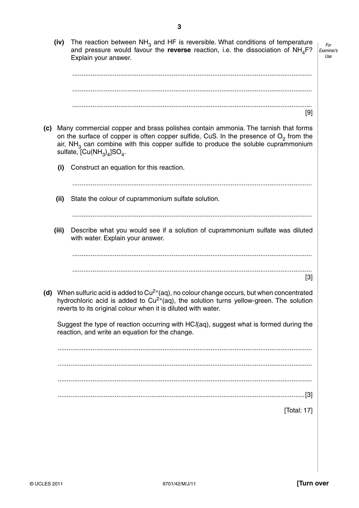 Cambridge A Level Chemistry 9701 2011 May/June Paper 4 · Variant 2 question paper, page 3 of 20