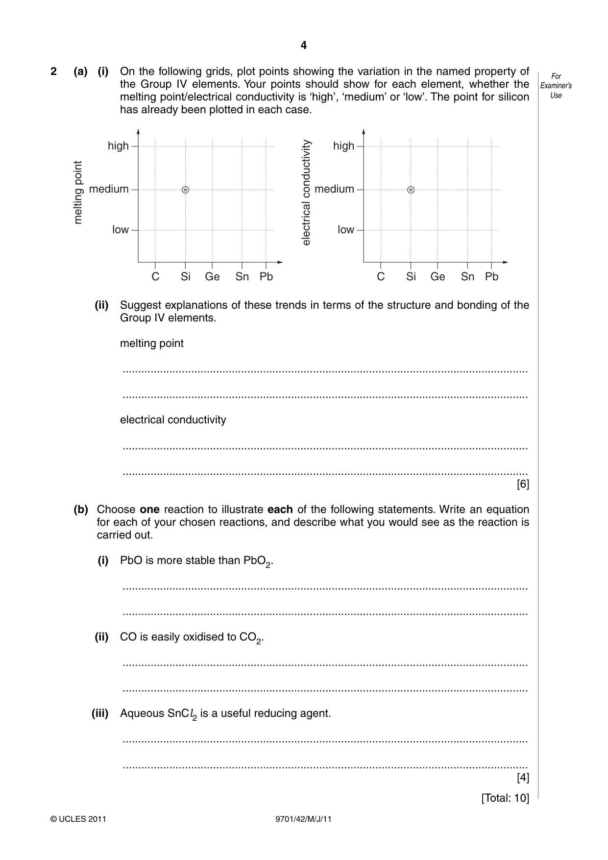 Cambridge A Level Chemistry 9701 2011 May/June Paper 4 · Variant 2 question paper, page 4 of 20