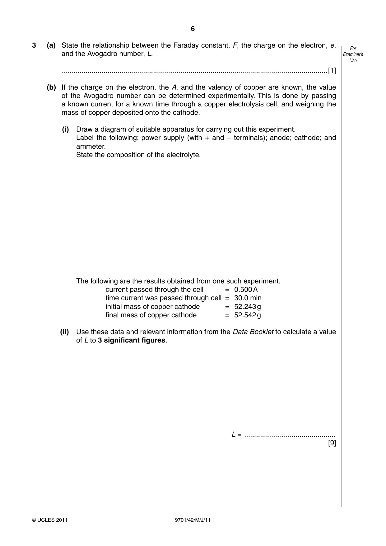 Cambridge A Level Chemistry 9701 2011 May/June Paper 4 · Variant 2 question paper, page 6 of 20
