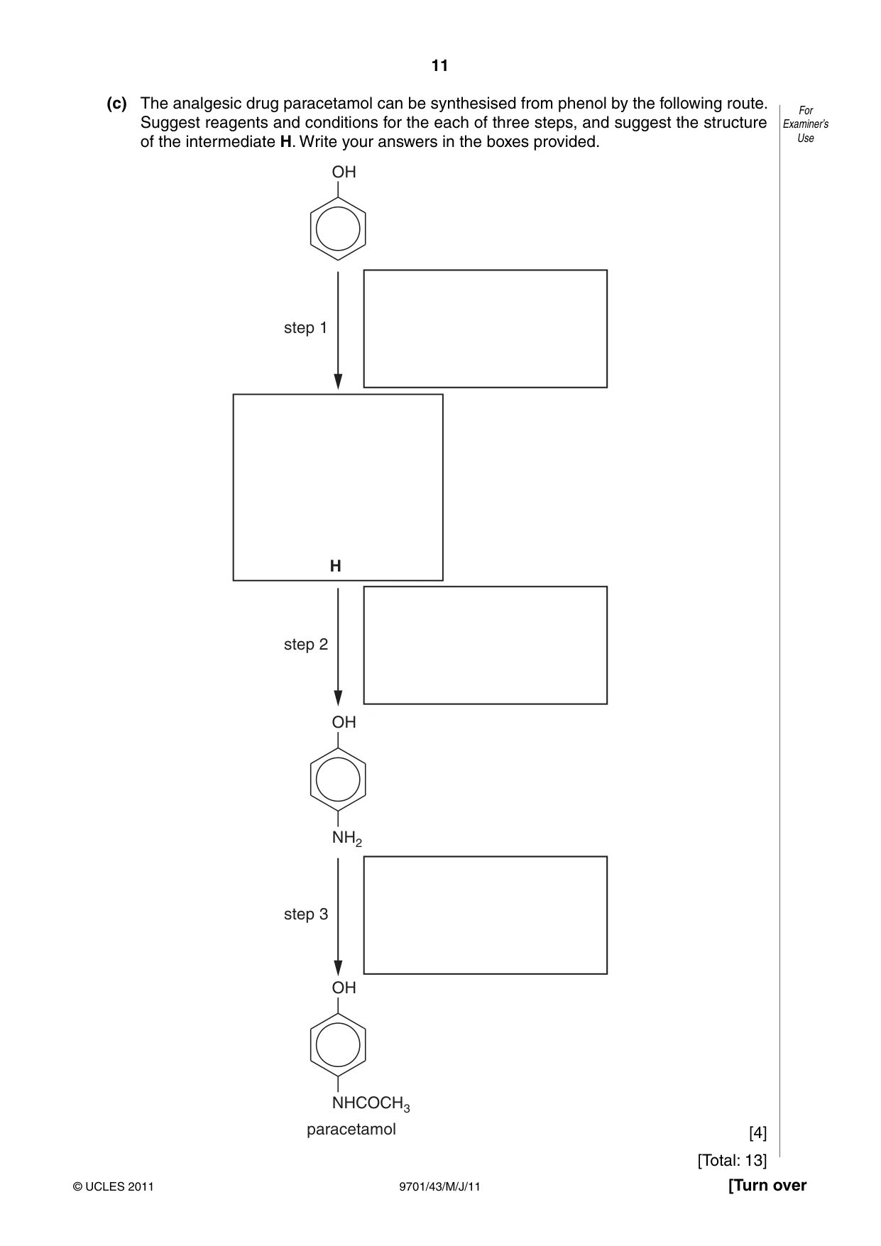 Cambridge A Level Chemistry 9701 2011 May/June Paper 4 · Variant 3 question paper, page 11 of 20