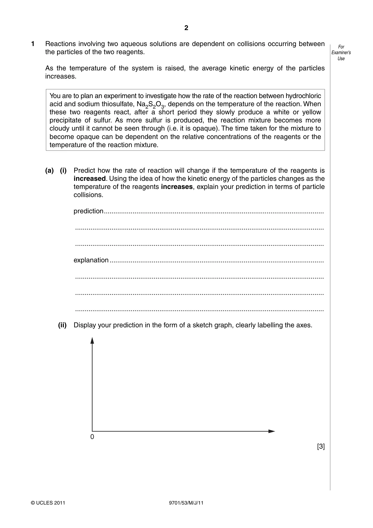 Cambridge A Level Chemistry 9701 2011 May/June Paper 5 · Variant 3 question paper, page 2 of 12