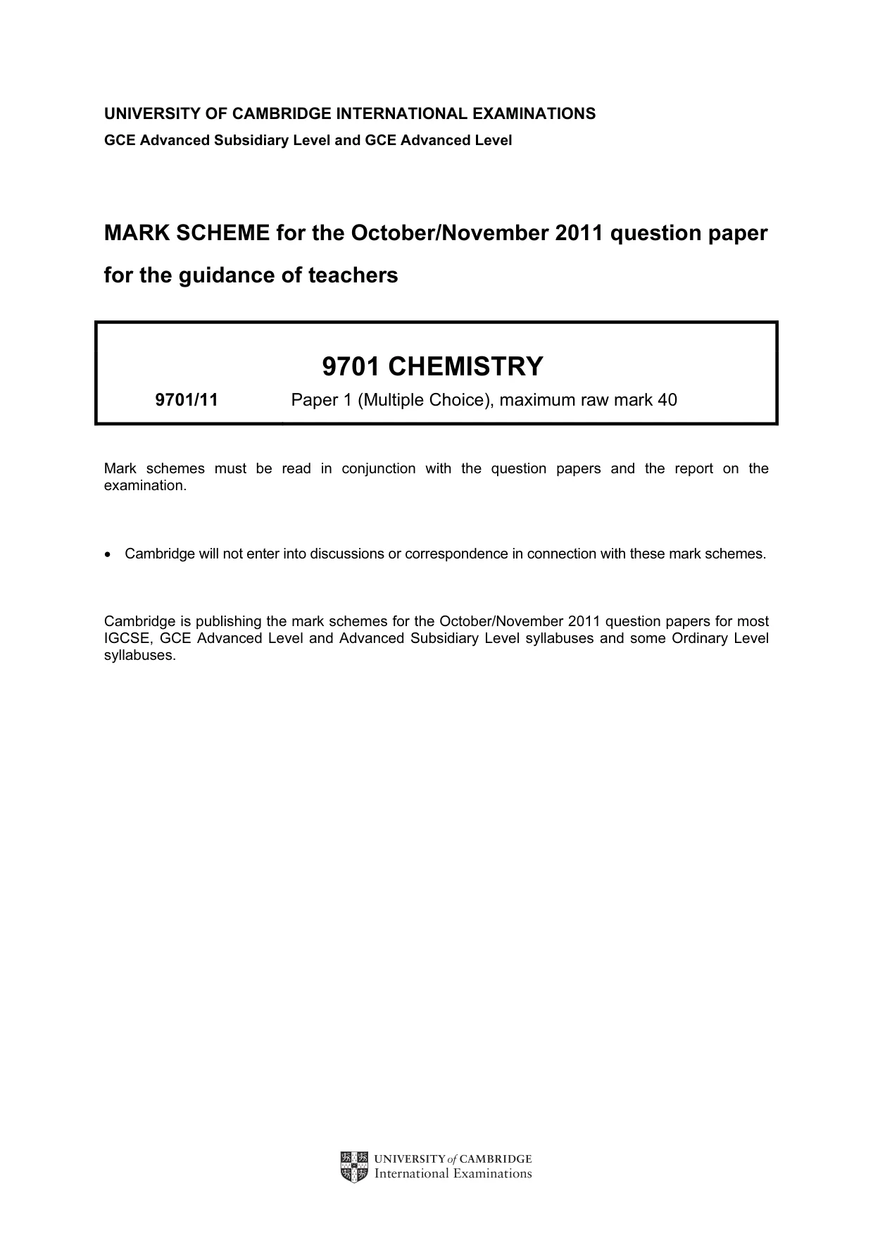 Mark scheme, page 1 of 2