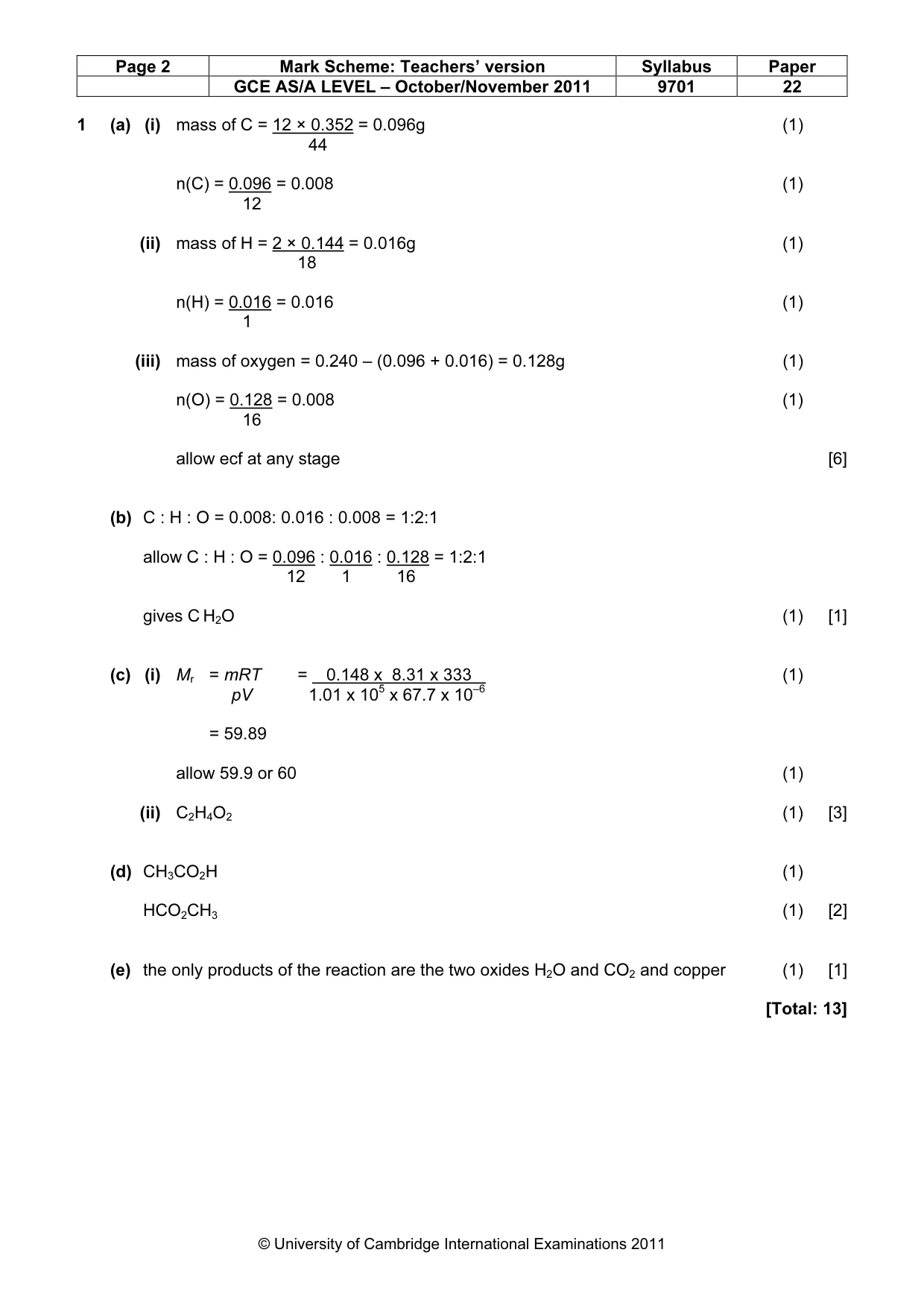 Mark scheme, page 2 of 7