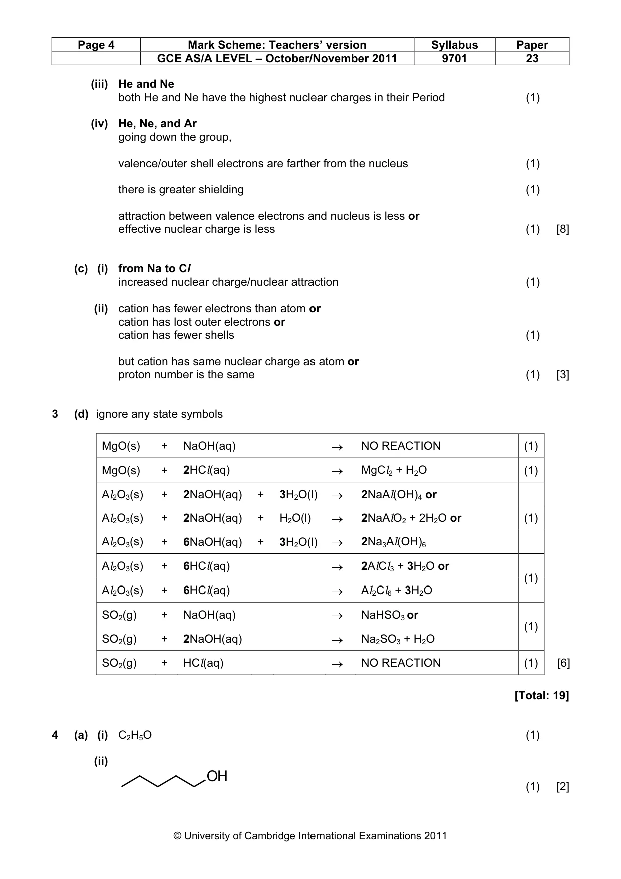Mark scheme, page 4 of 6