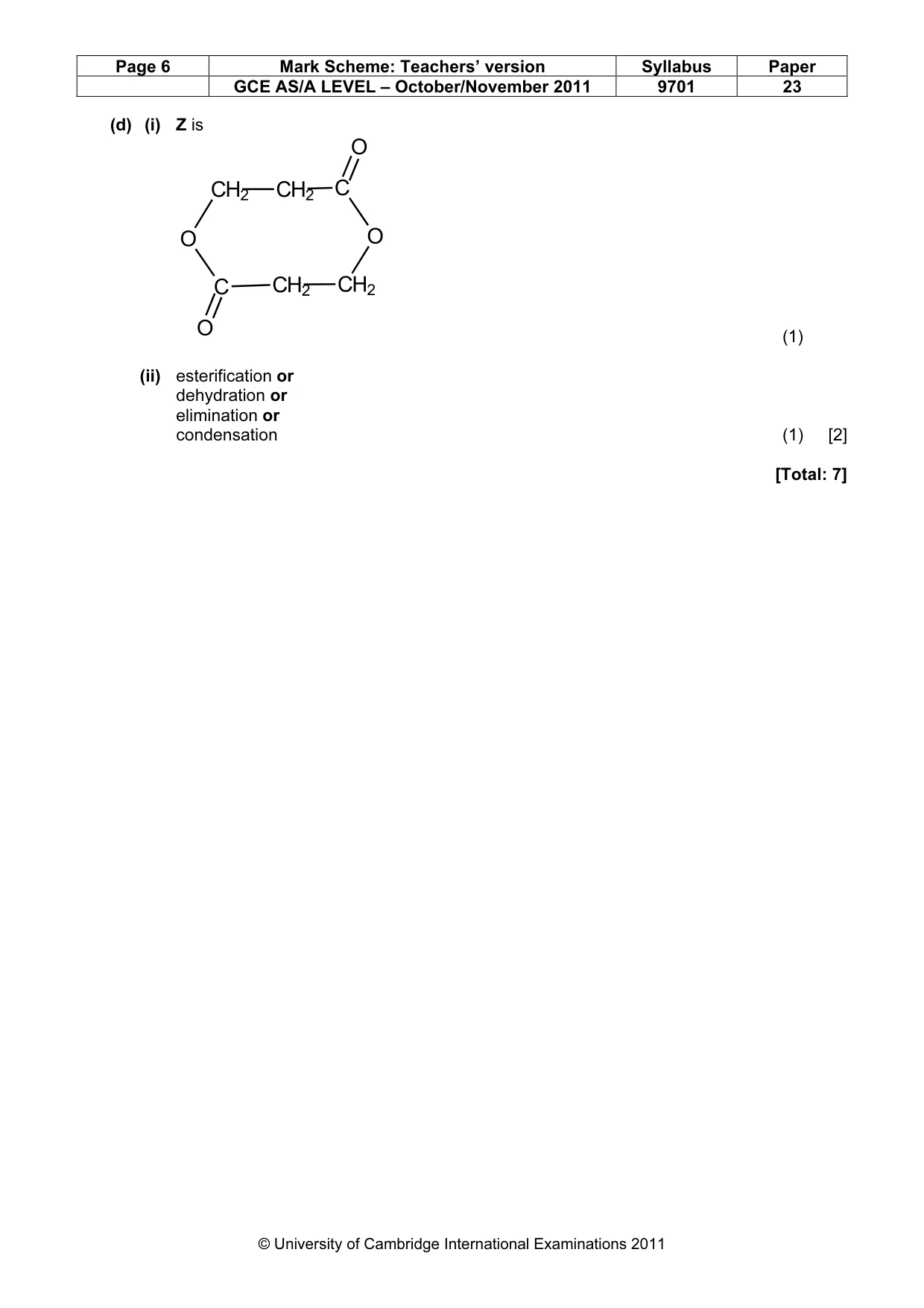 Mark scheme, page 6 of 6