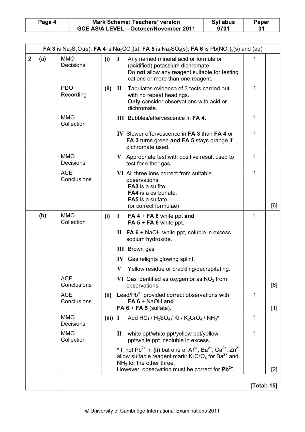 Mark scheme, page 4 of 4