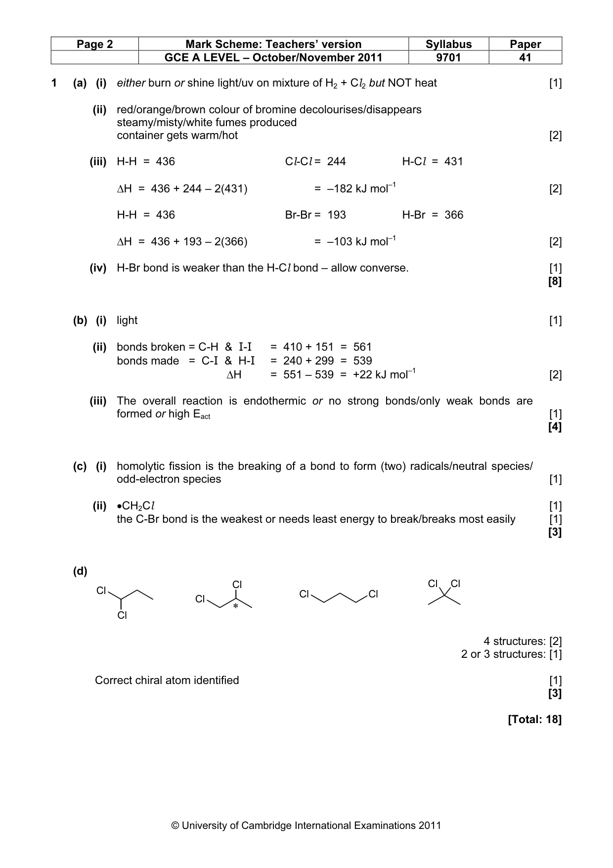 Mark scheme, page 2 of 9