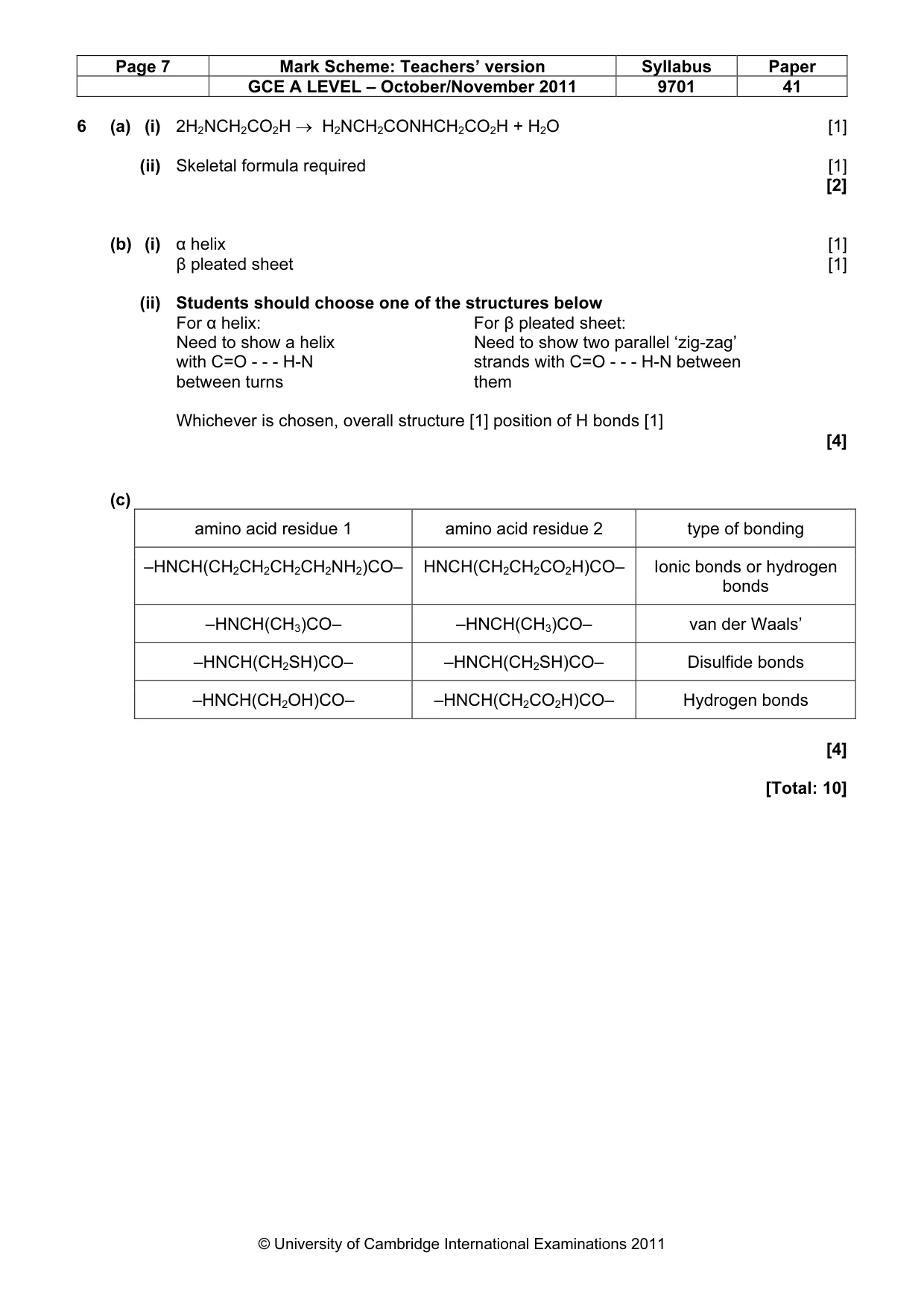 Mark scheme, page 7 of 9