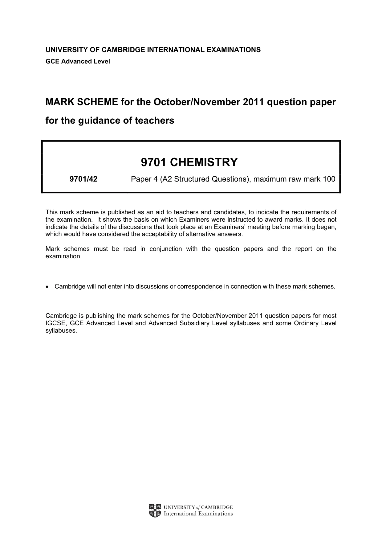 Mark scheme, page 1 of 9