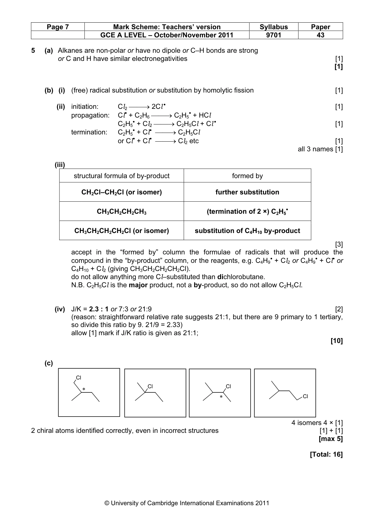 Mark scheme, page 7 of 10