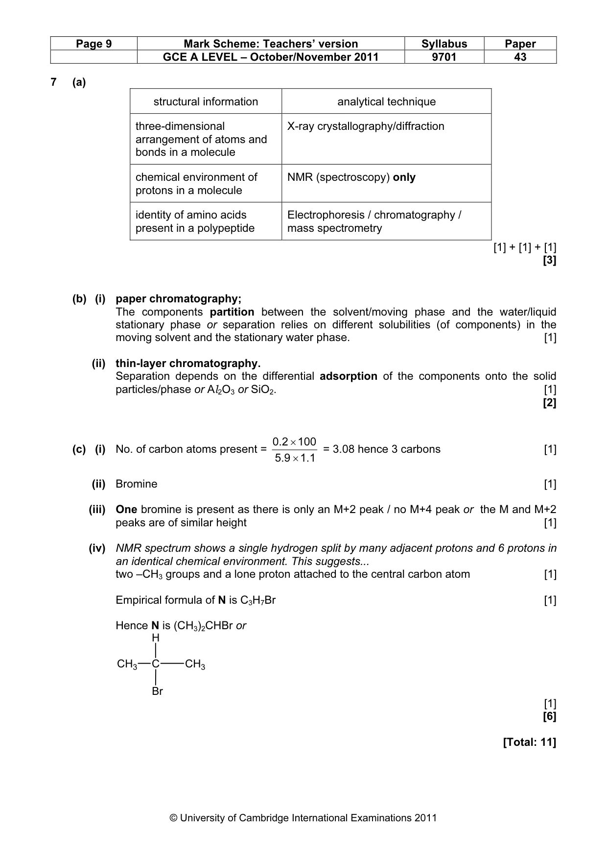 Mark scheme, page 9 of 10