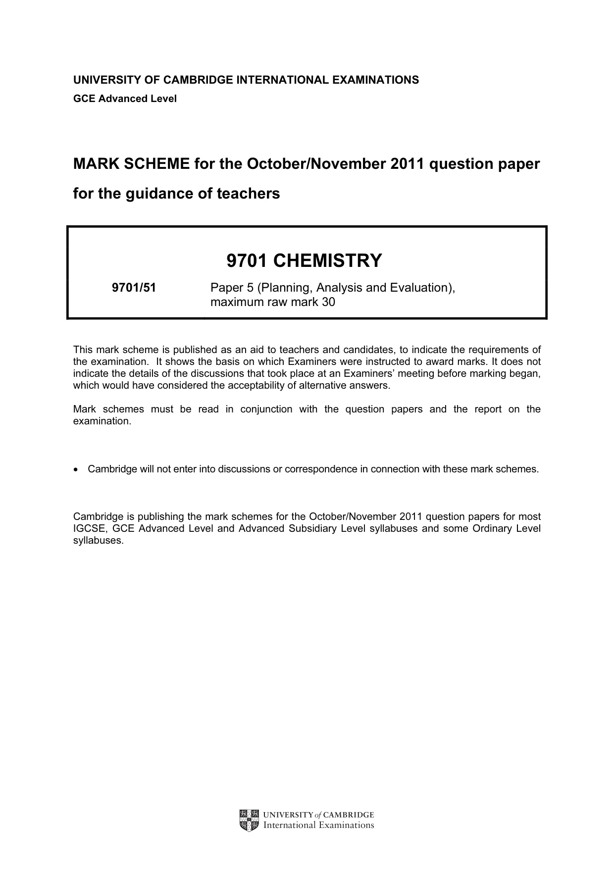 Mark scheme, page 1 of 5