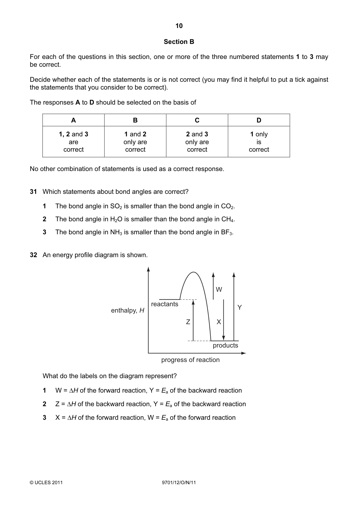 Cambridge A Level Chemistry 9701 2011 Oct/Nov Paper 1 · Variant 2 question paper, page 10 of 16