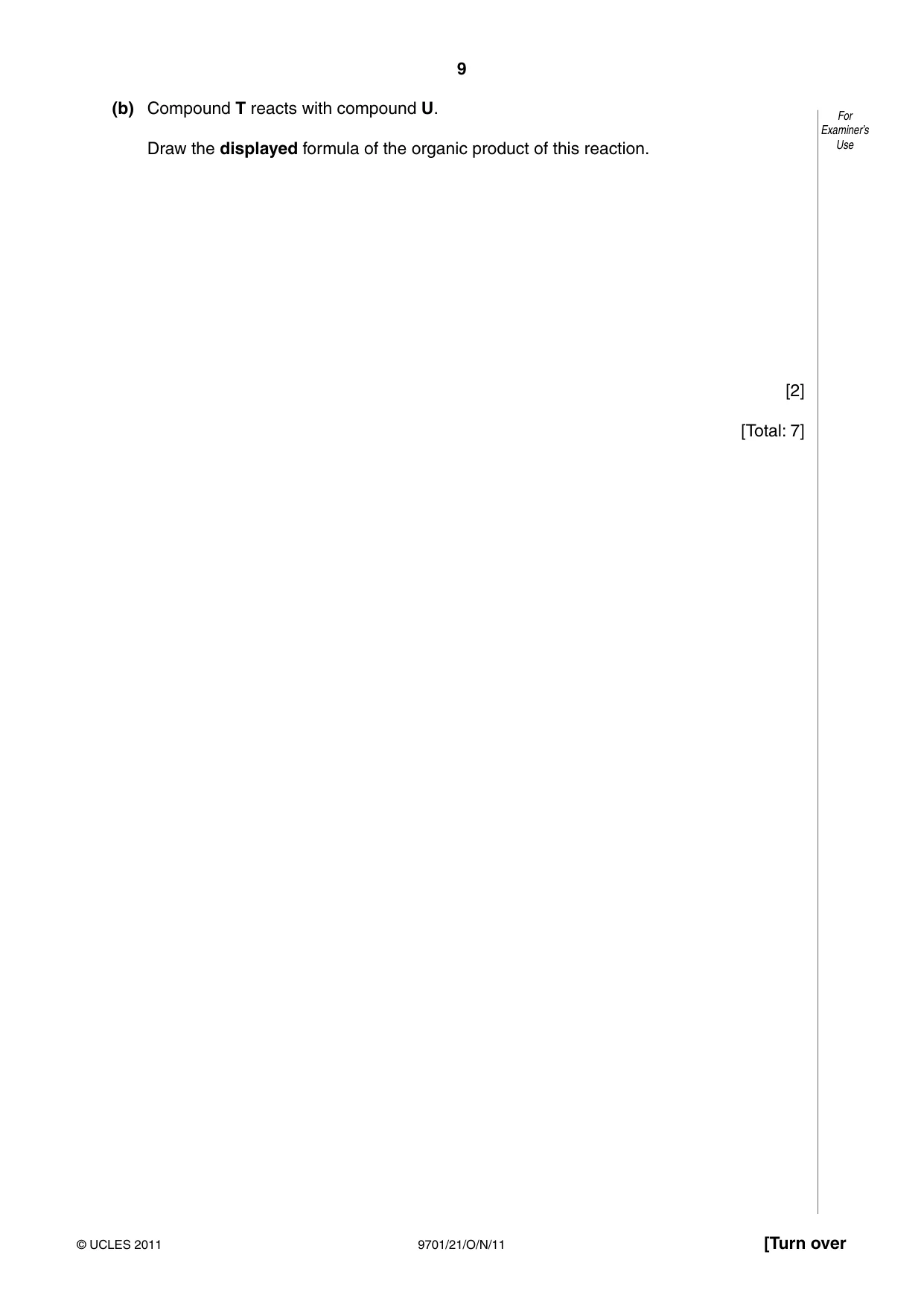 Cambridge A Level Chemistry 9701 2011 Oct/Nov Paper 2 · Variant 1 question paper, page 9 of 12