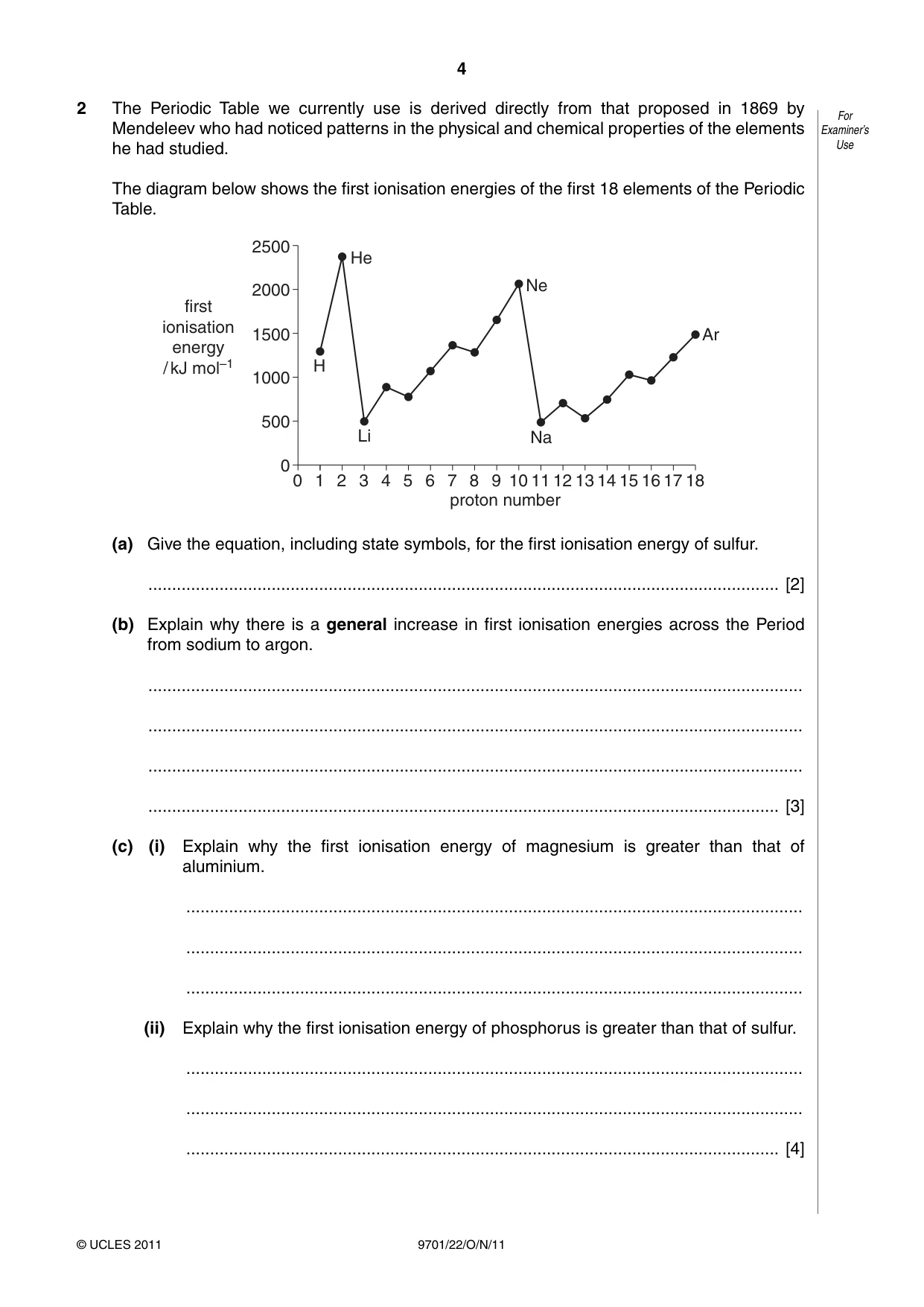 Cambridge A Level Chemistry 9701 2011 Oct/Nov Paper 2 · Variant 2 question paper, page 4 of 12