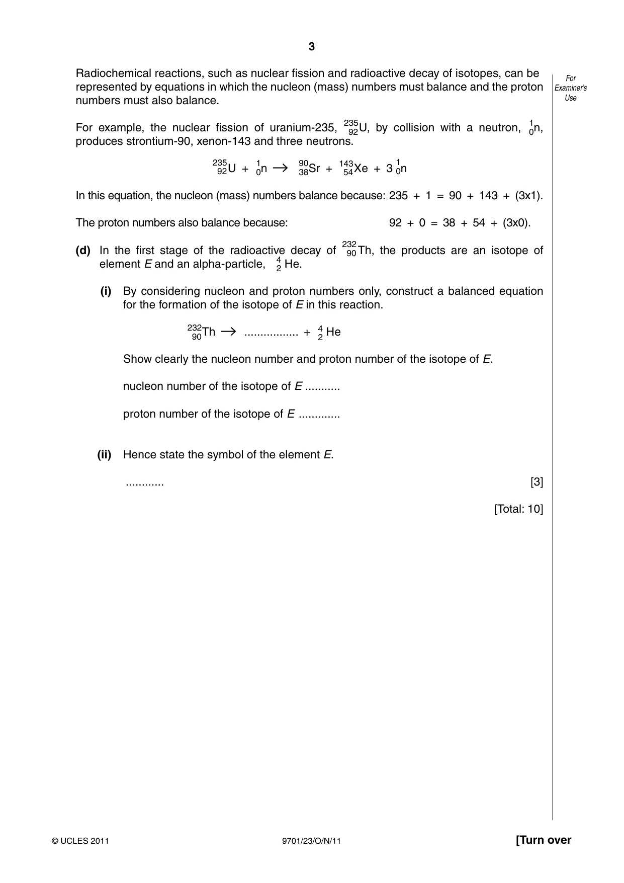 Cambridge A Level Chemistry 9701 2011 Oct/Nov Paper 2 · Variant 3 question paper, page 3 of 12