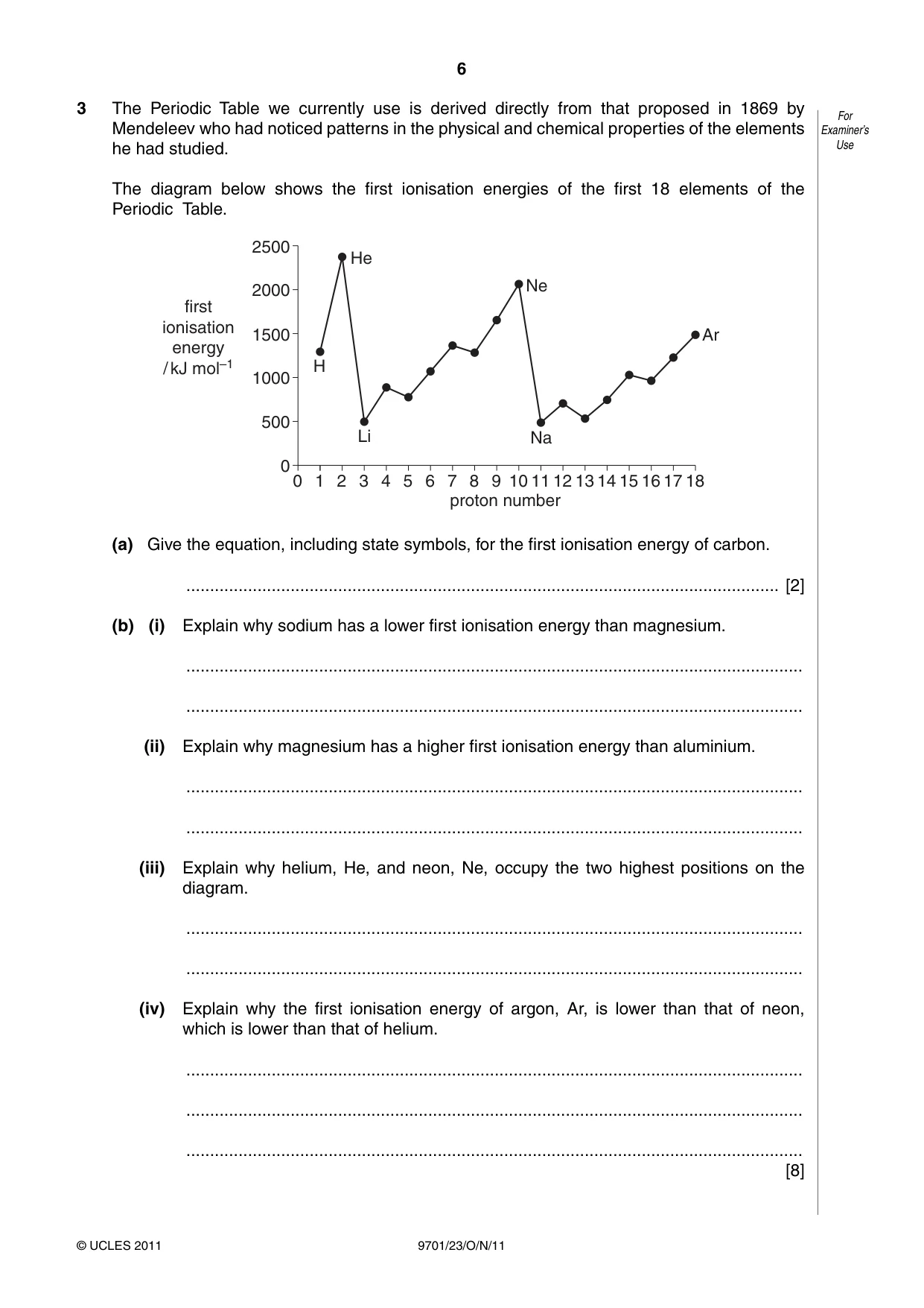Cambridge A Level Chemistry 9701 2011 Oct/Nov Paper 2 · Variant 3 question paper, page 6 of 12