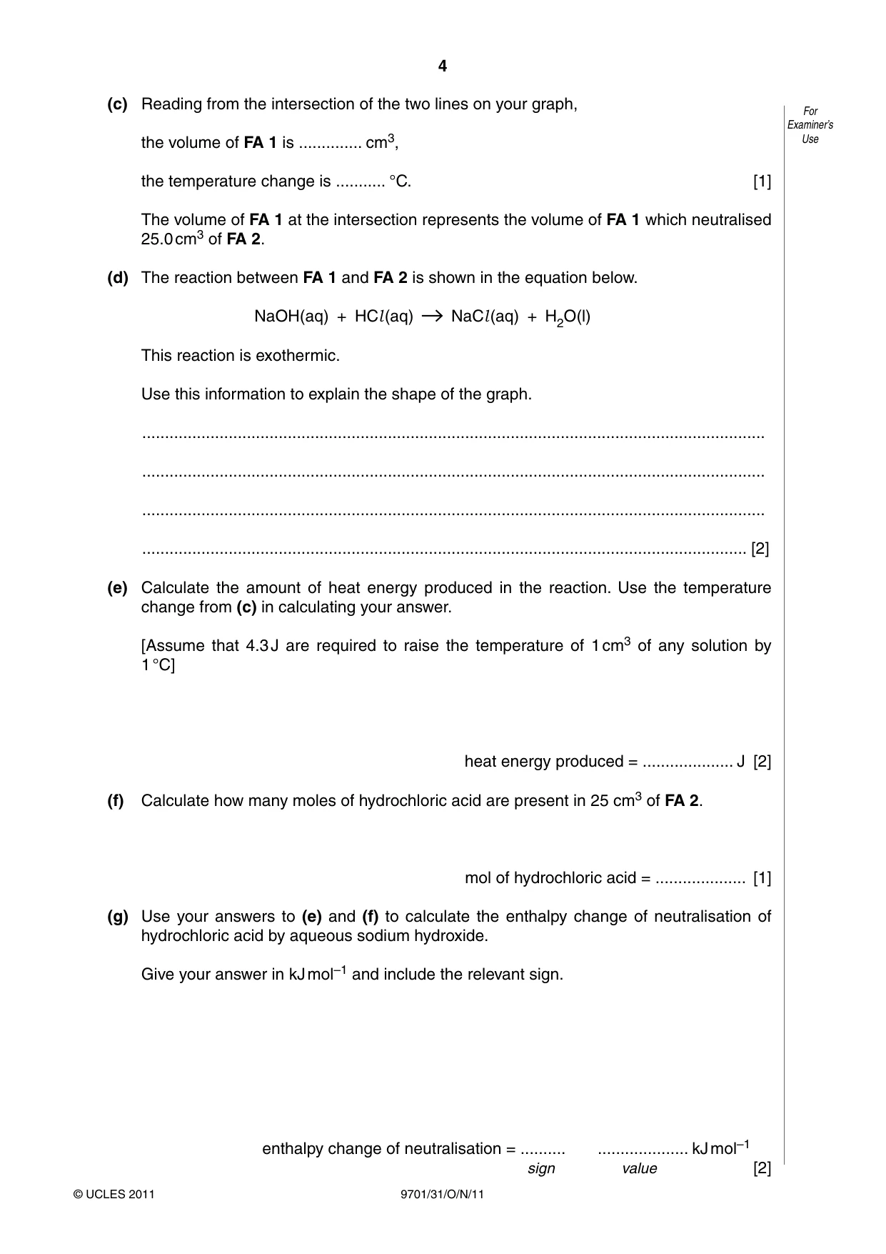 Cambridge A Level Chemistry 9701 2011 Oct/Nov Paper 3 · Variant 1 question paper, page 4 of 12
