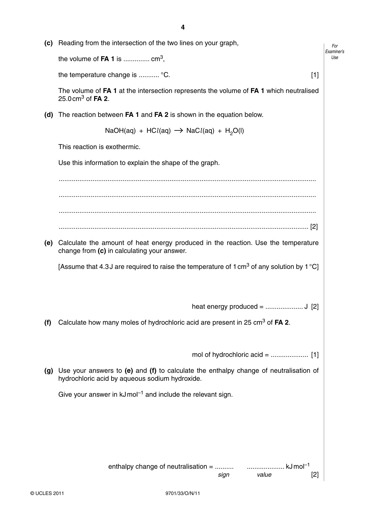 Cambridge A Level Chemistry 9701 2011 Oct/Nov Paper 3 · Variant 3 question paper, page 4 of 12