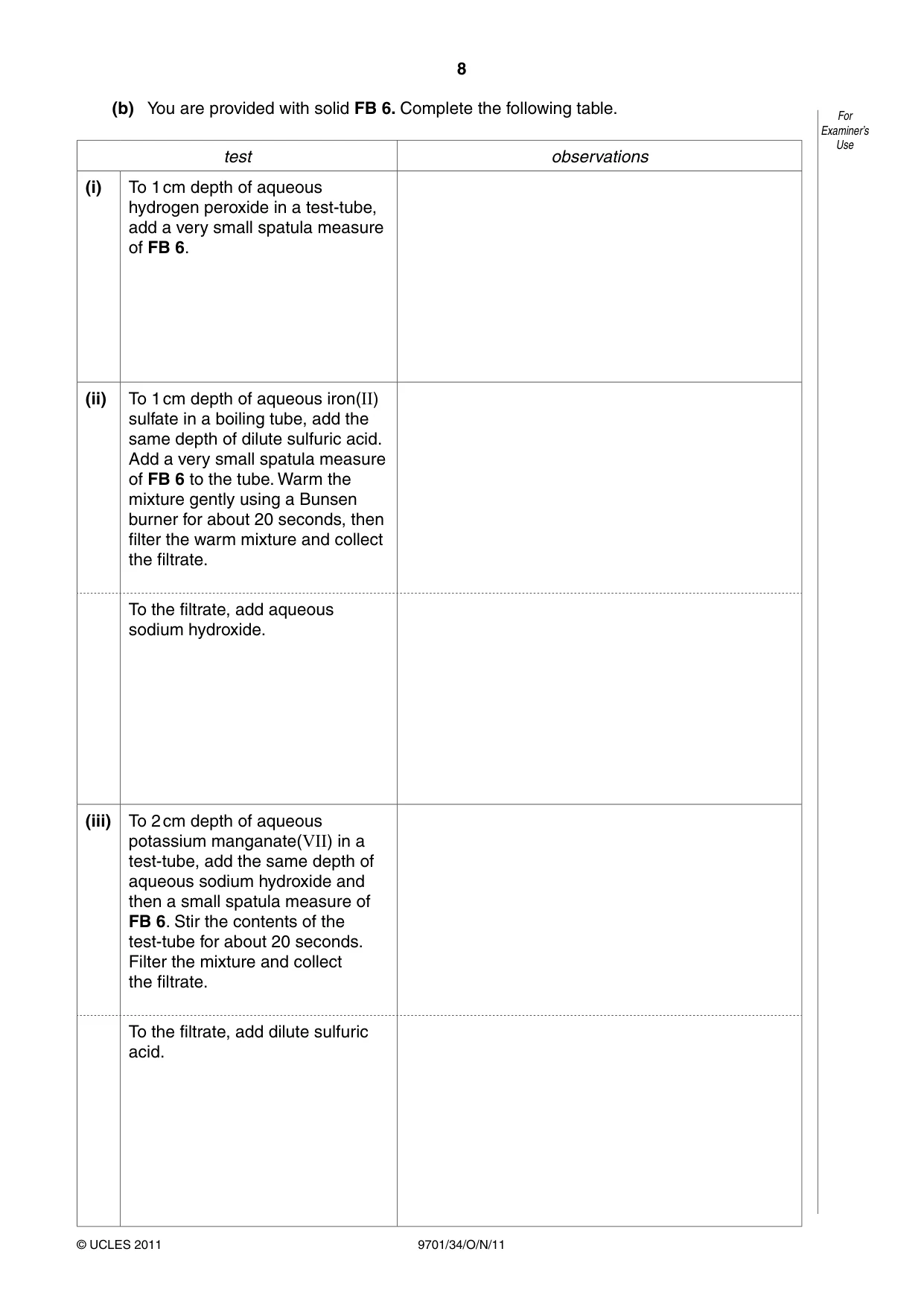 Cambridge A Level Chemistry 9701 2011 Oct/Nov Paper 3 · Variant 4 question paper, page 8 of 12