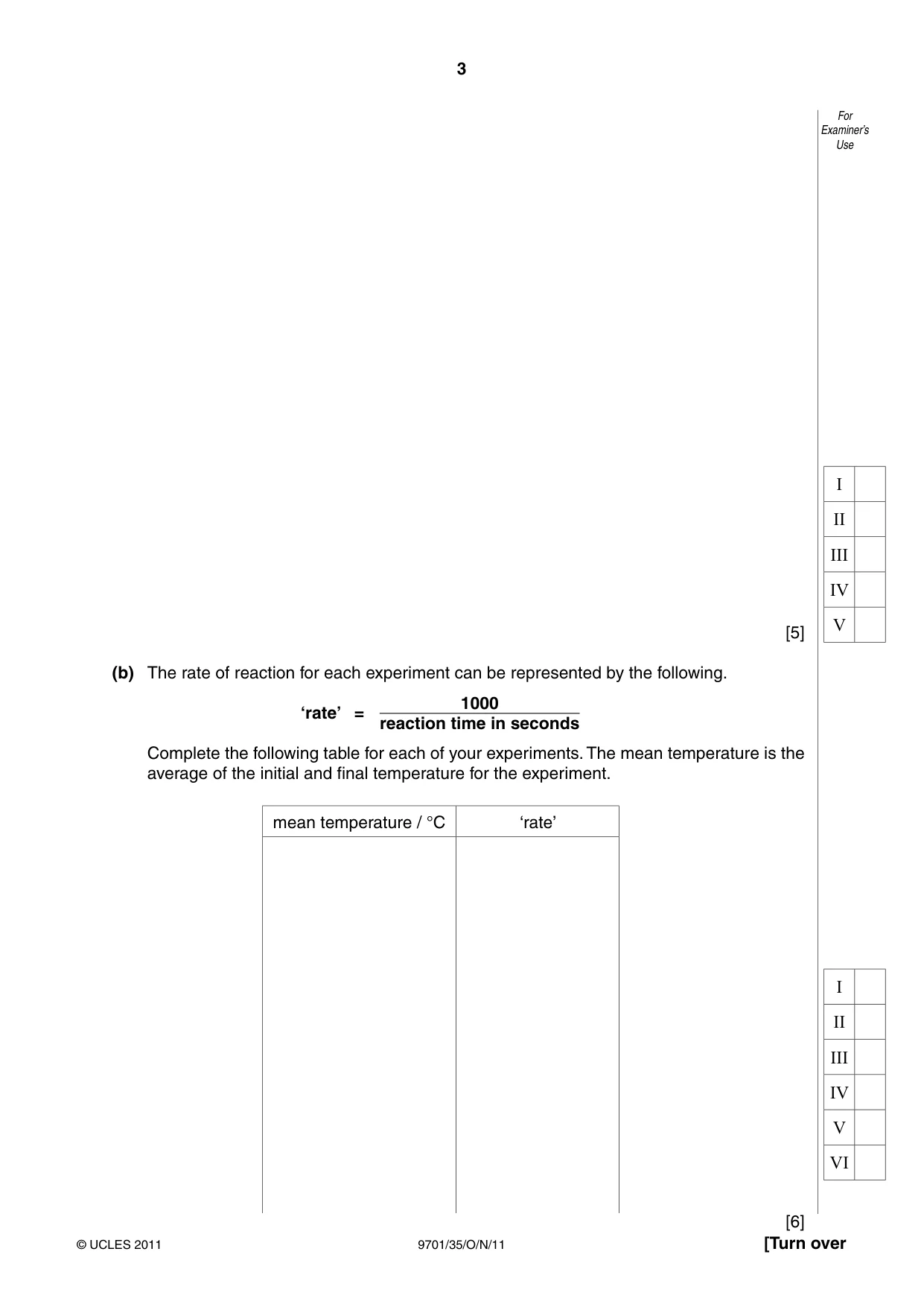 Cambridge A Level Chemistry 9701 2011 Oct/Nov Paper 3 · Variant 5 question paper, page 3 of 12