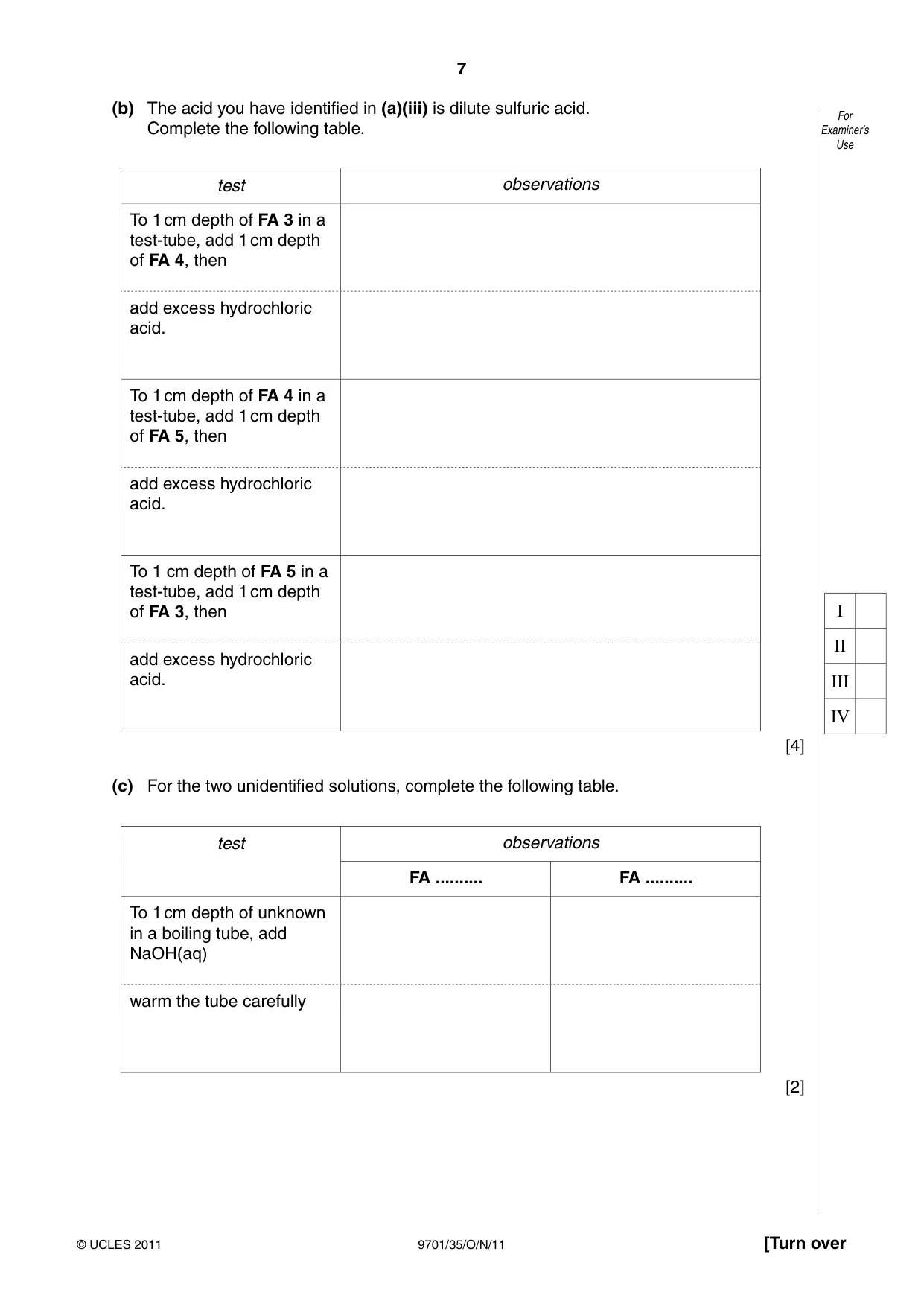 Cambridge A Level Chemistry 9701 2011 Oct/Nov Paper 3 · Variant 5 question paper, page 7 of 12