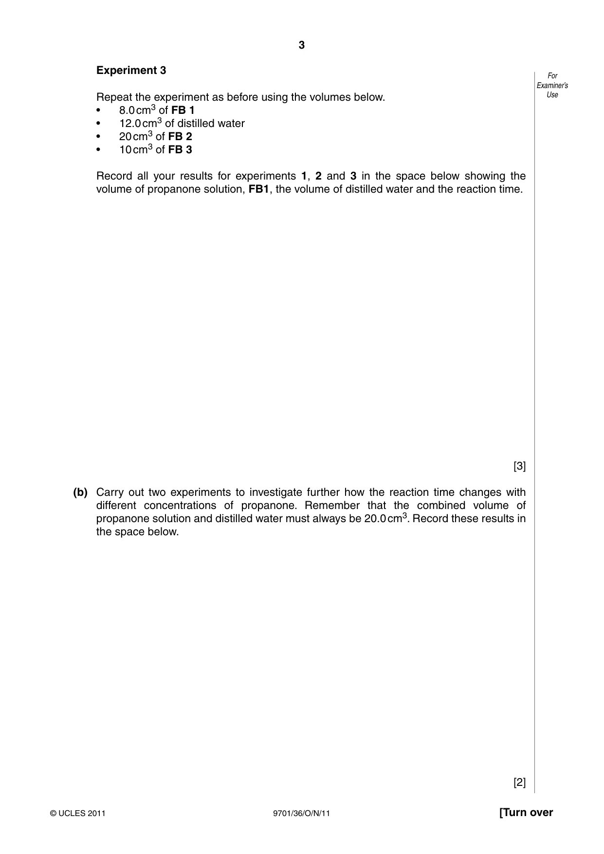Cambridge A Level Chemistry 9701 2011 Oct/Nov Paper 3 · Variant 6 question paper, page 3 of 12