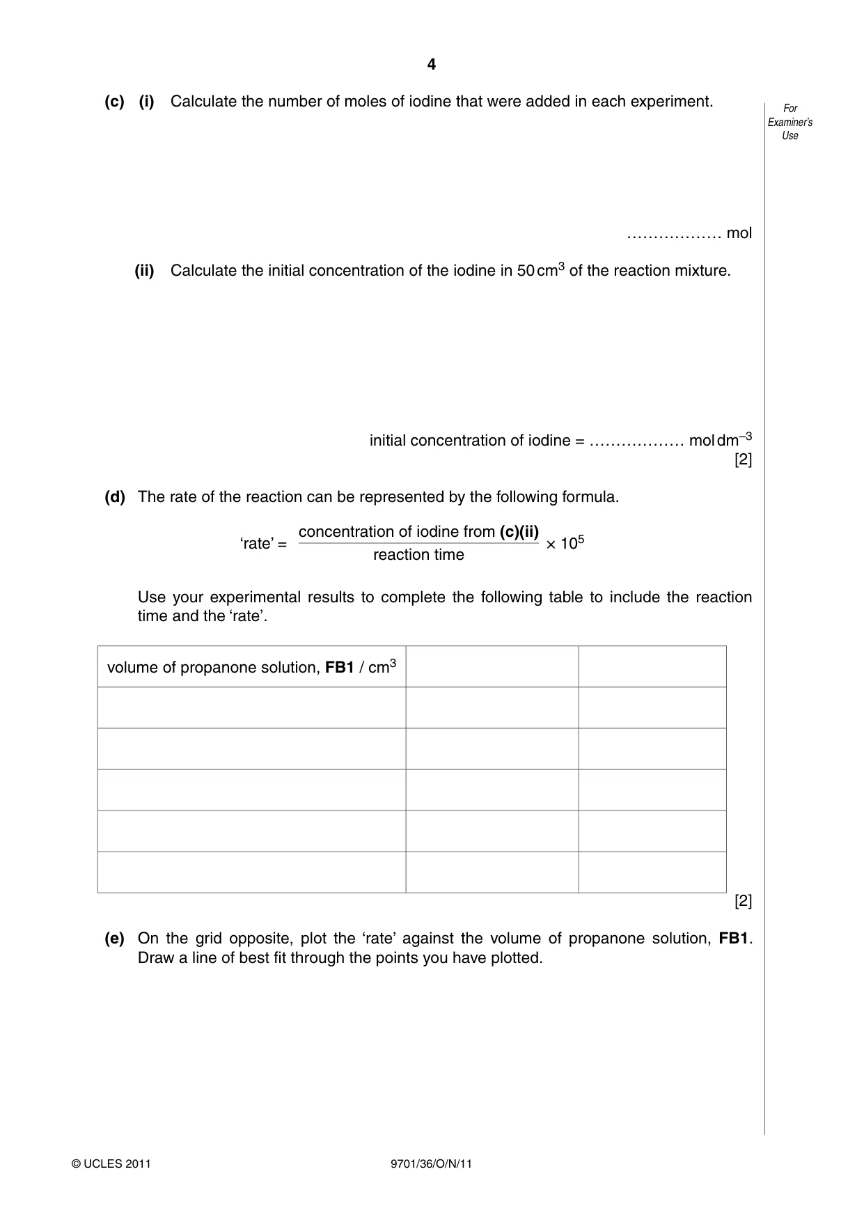 Cambridge A Level Chemistry 9701 2011 Oct/Nov Paper 3 · Variant 6 question paper, page 4 of 12