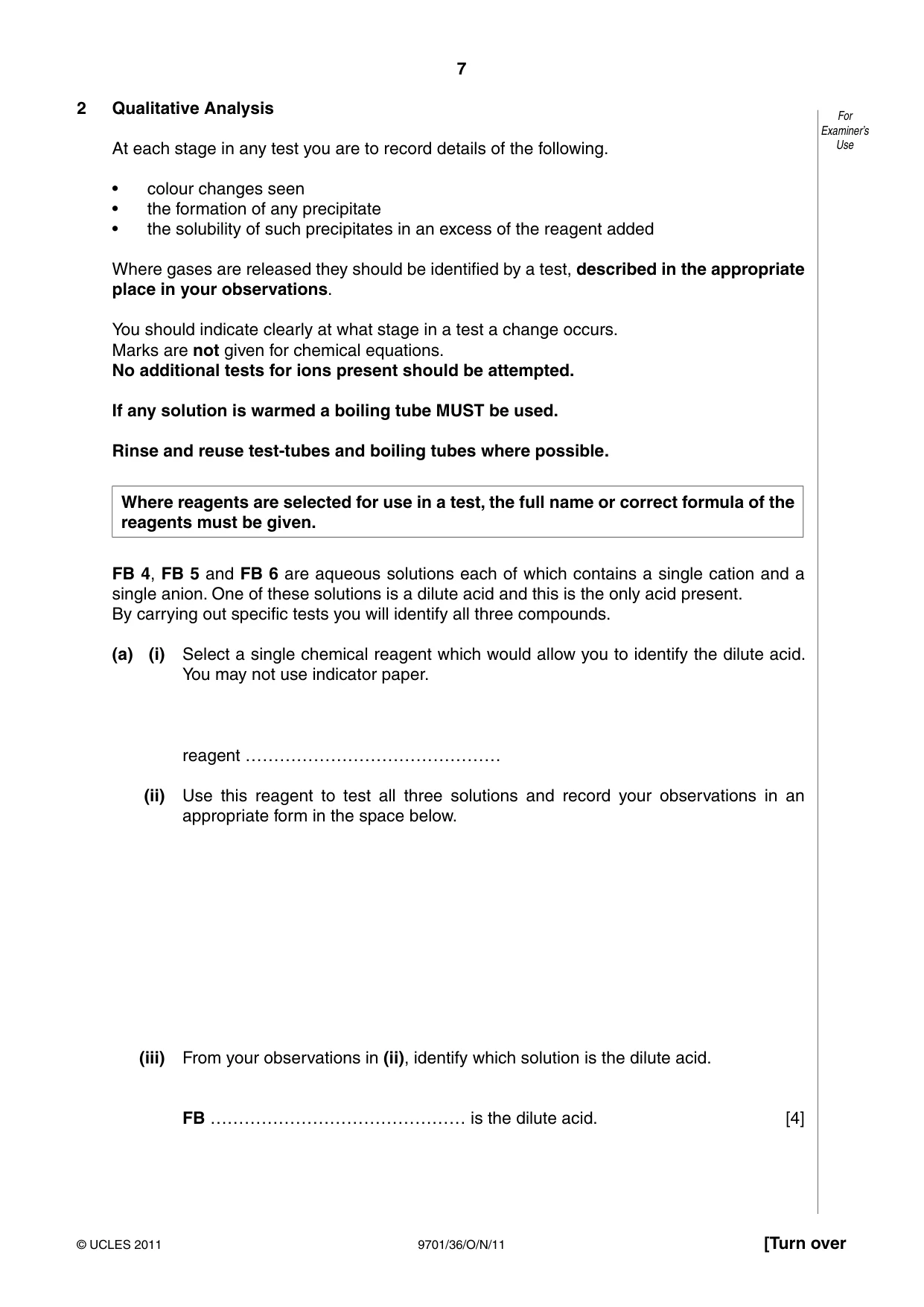 Cambridge A Level Chemistry 9701 2011 Oct/Nov Paper 3 · Variant 6 question paper, page 7 of 12