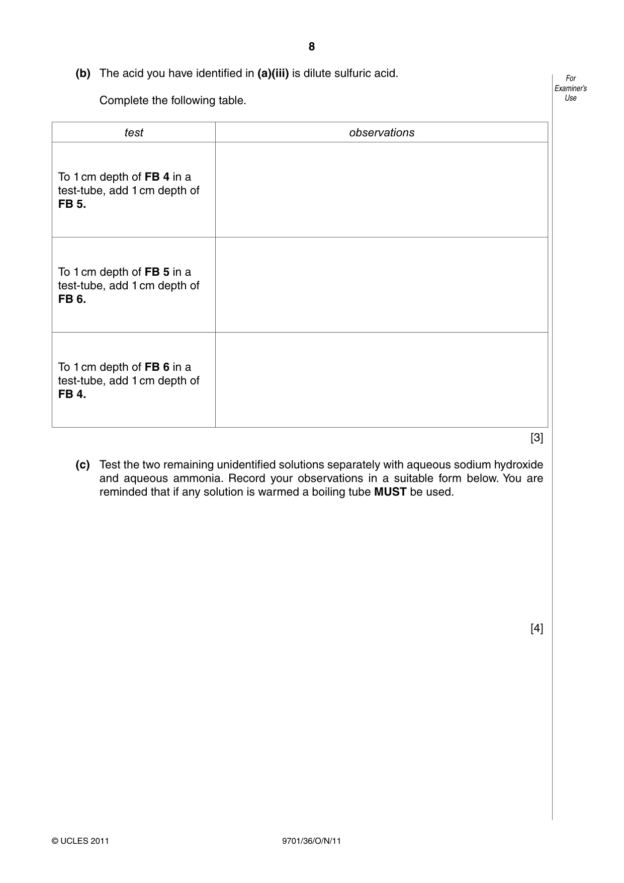 Cambridge A Level Chemistry 9701 2011 Oct/Nov Paper 3 · Variant 6 question paper, page 8 of 12