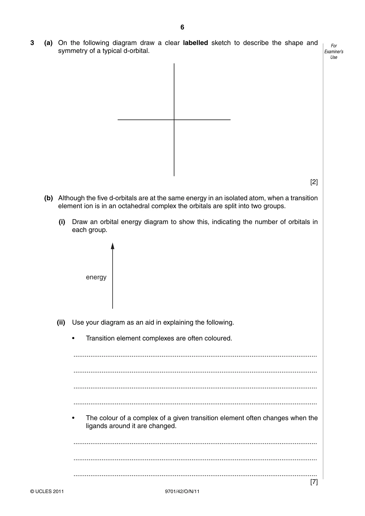 Cambridge A Level Chemistry 9701 2011 Oct/Nov Paper 4 · Variant 2 question paper, page 6 of 20
