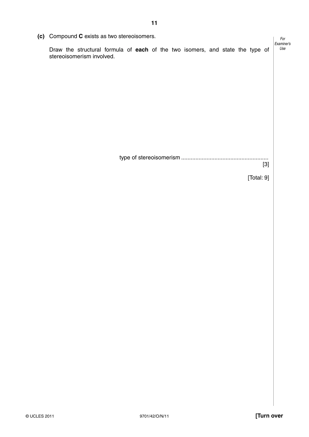 Cambridge A Level Chemistry 9701 2011 Oct/Nov Paper 4 · Variant 2 question paper, page 11 of 20