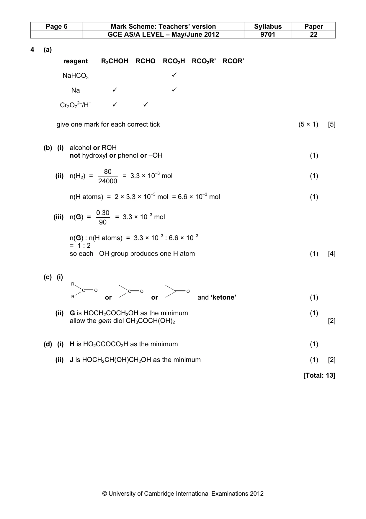 Mark scheme, page 6 of 6