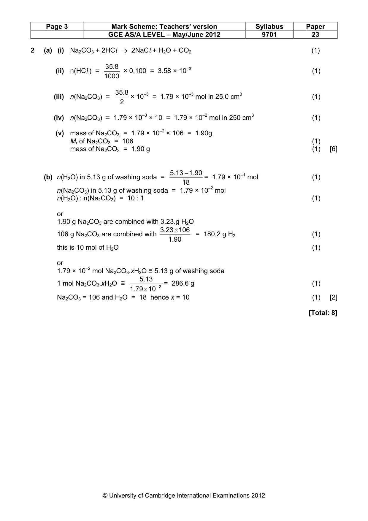 Mark scheme, page 3 of 7