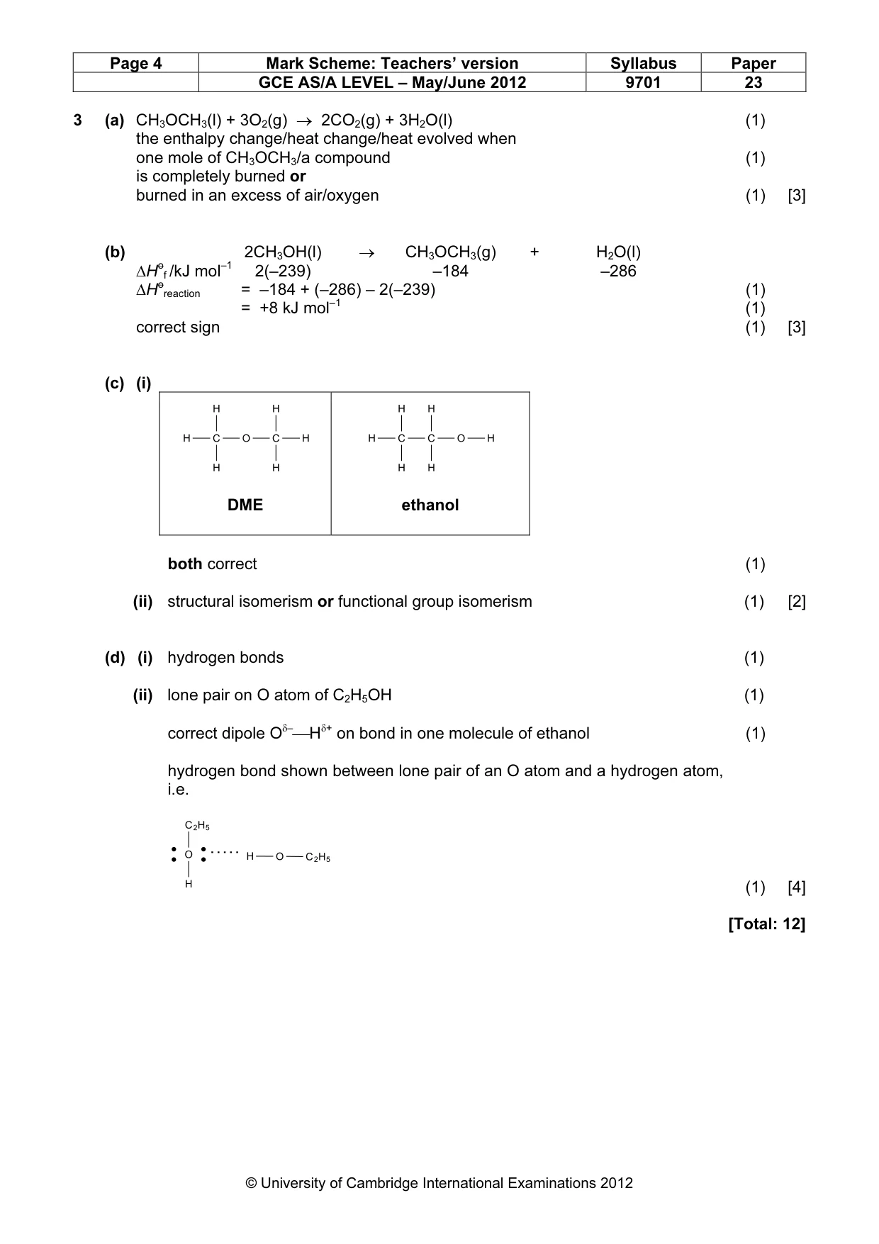 Mark scheme, page 4 of 7